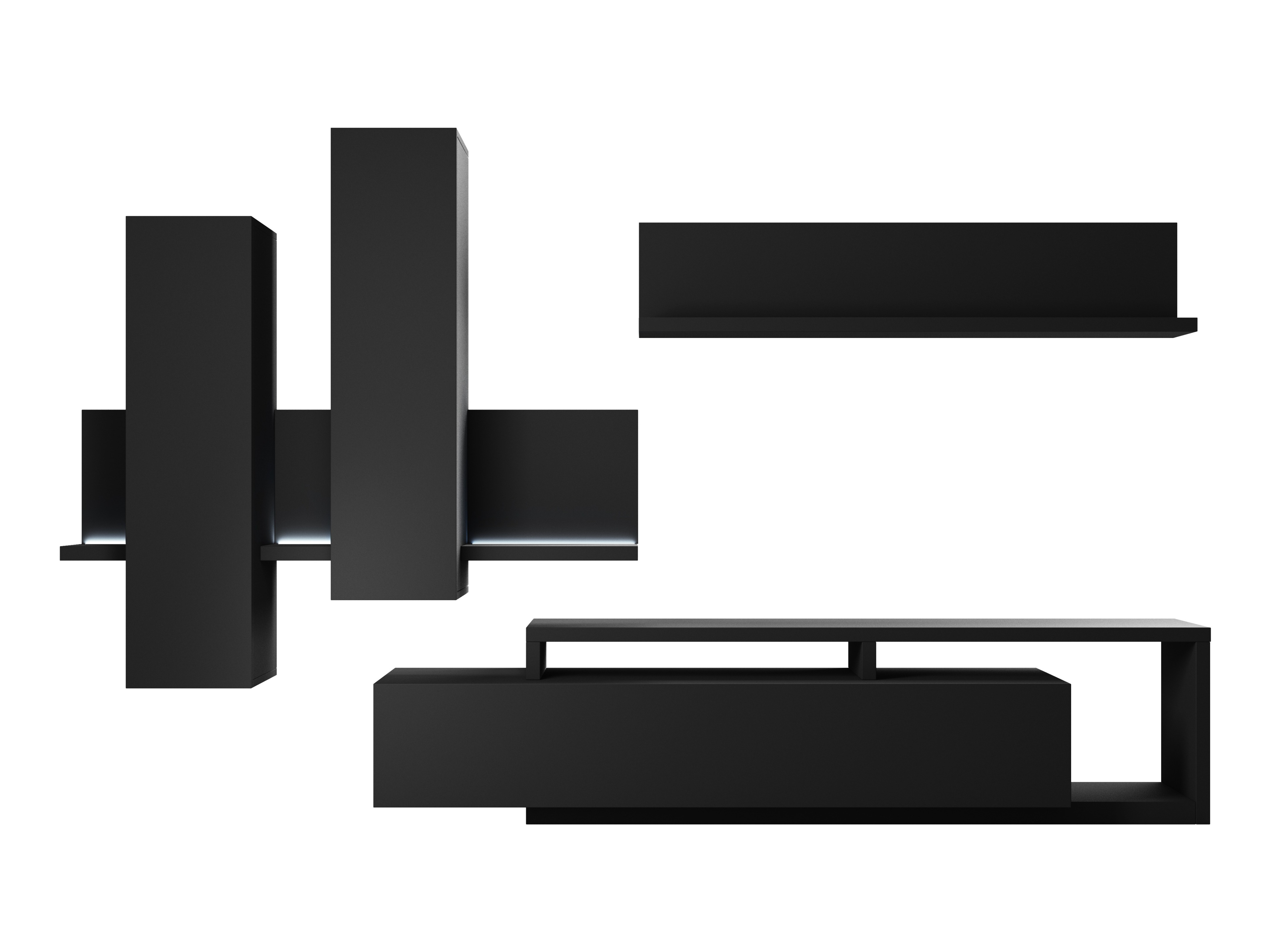 Set de living Lutiva 100 (Negru mat)