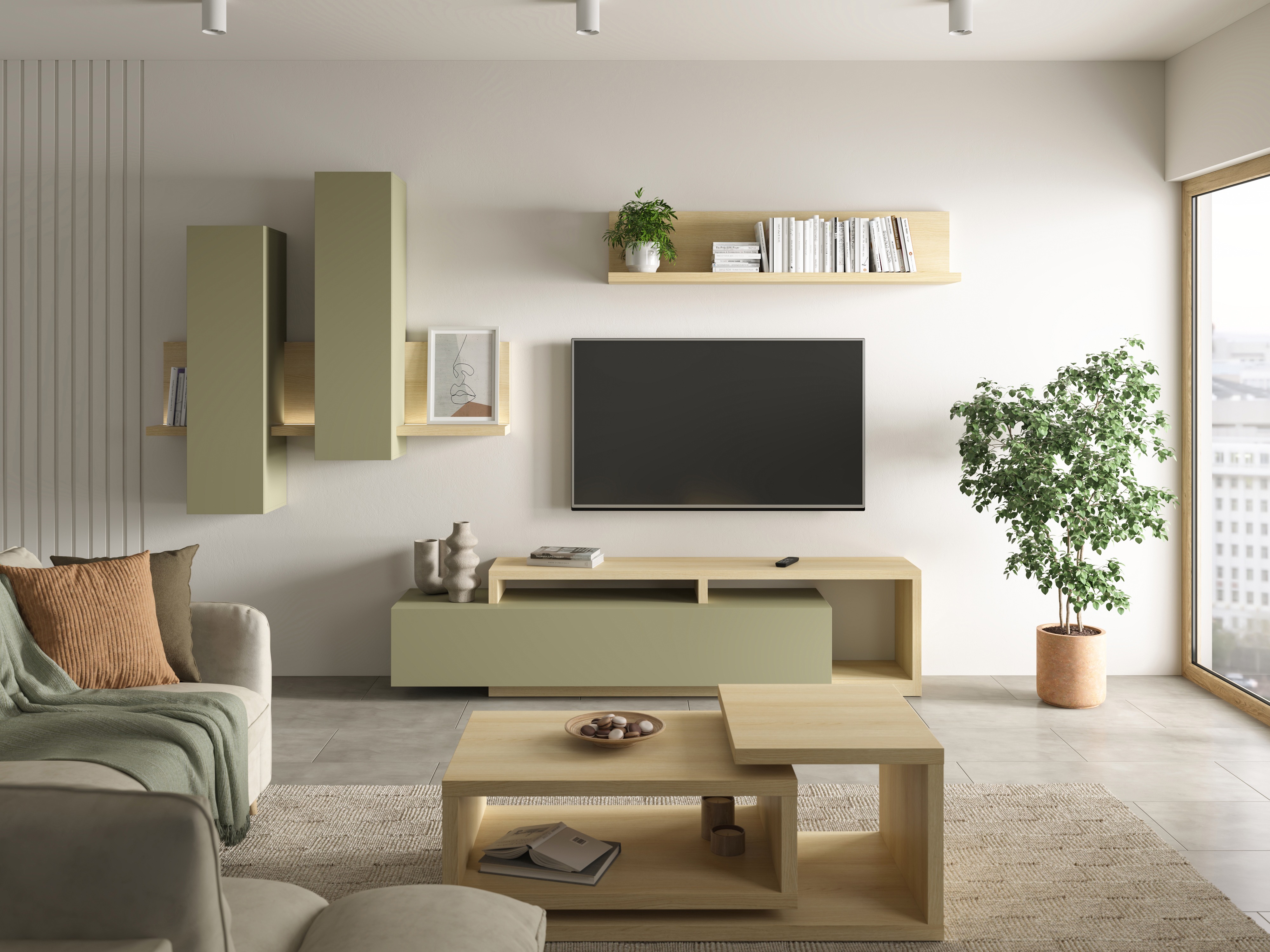 Set de living Lutiva 100 (Eucalipt + Stejar)