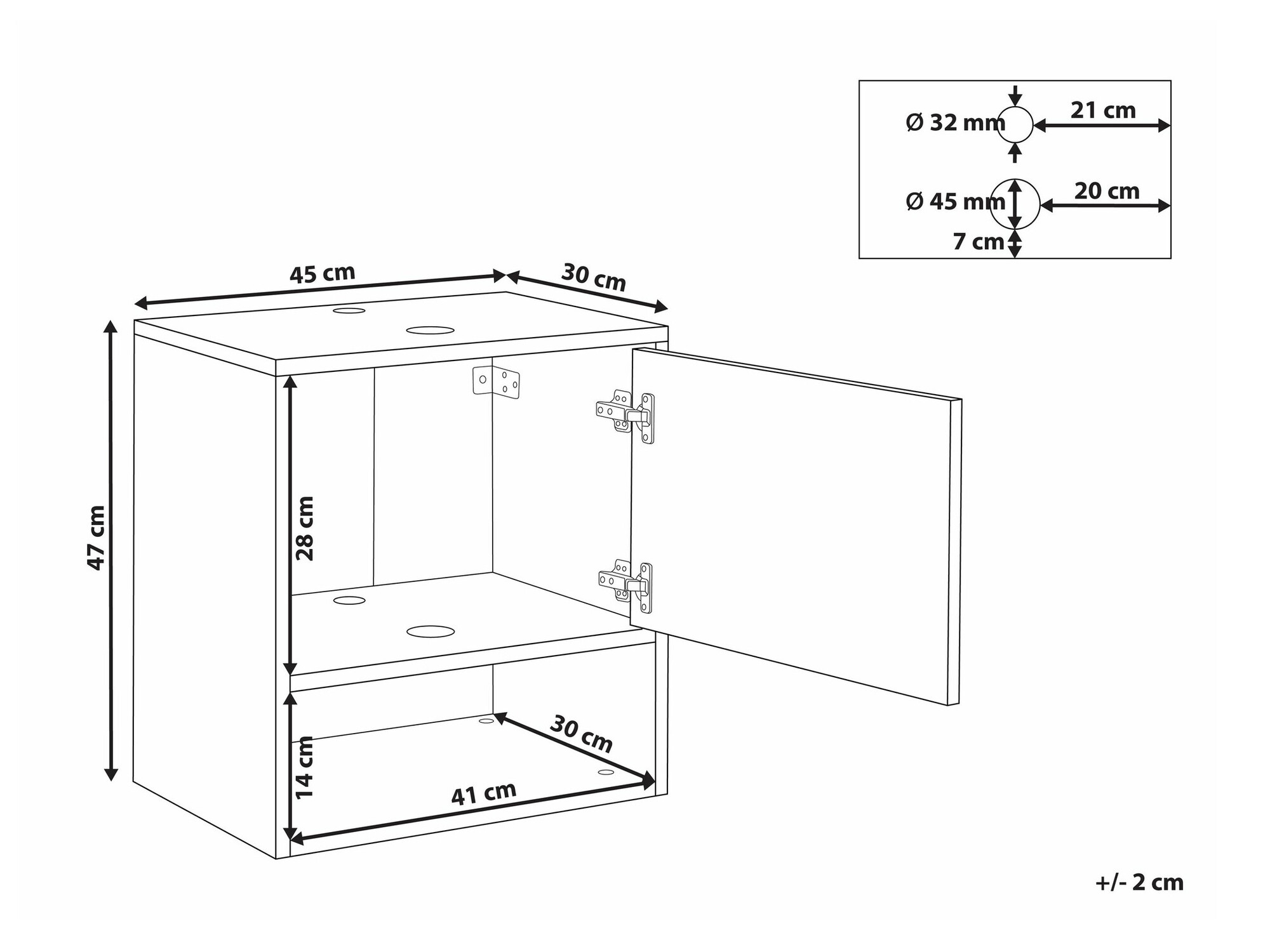 Cabinet atârnat pentru baie SR11064