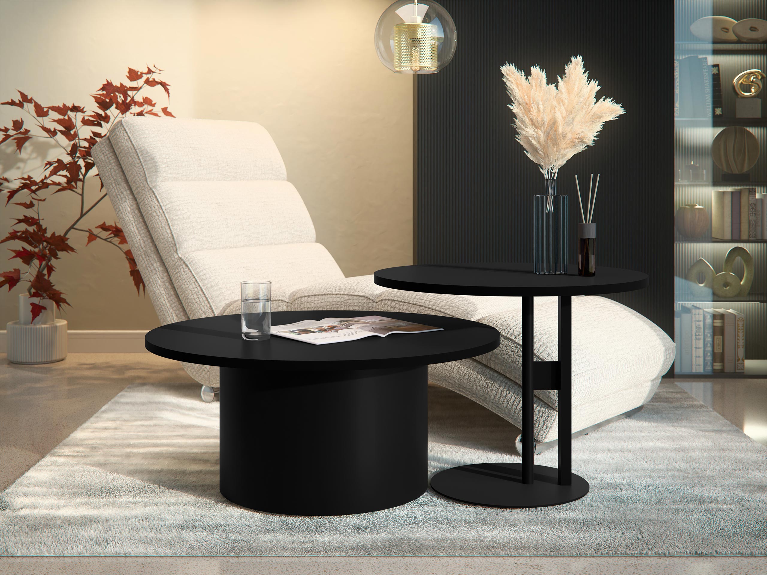 Set de măsuțe de cafea Oswego 159 (Negru)
