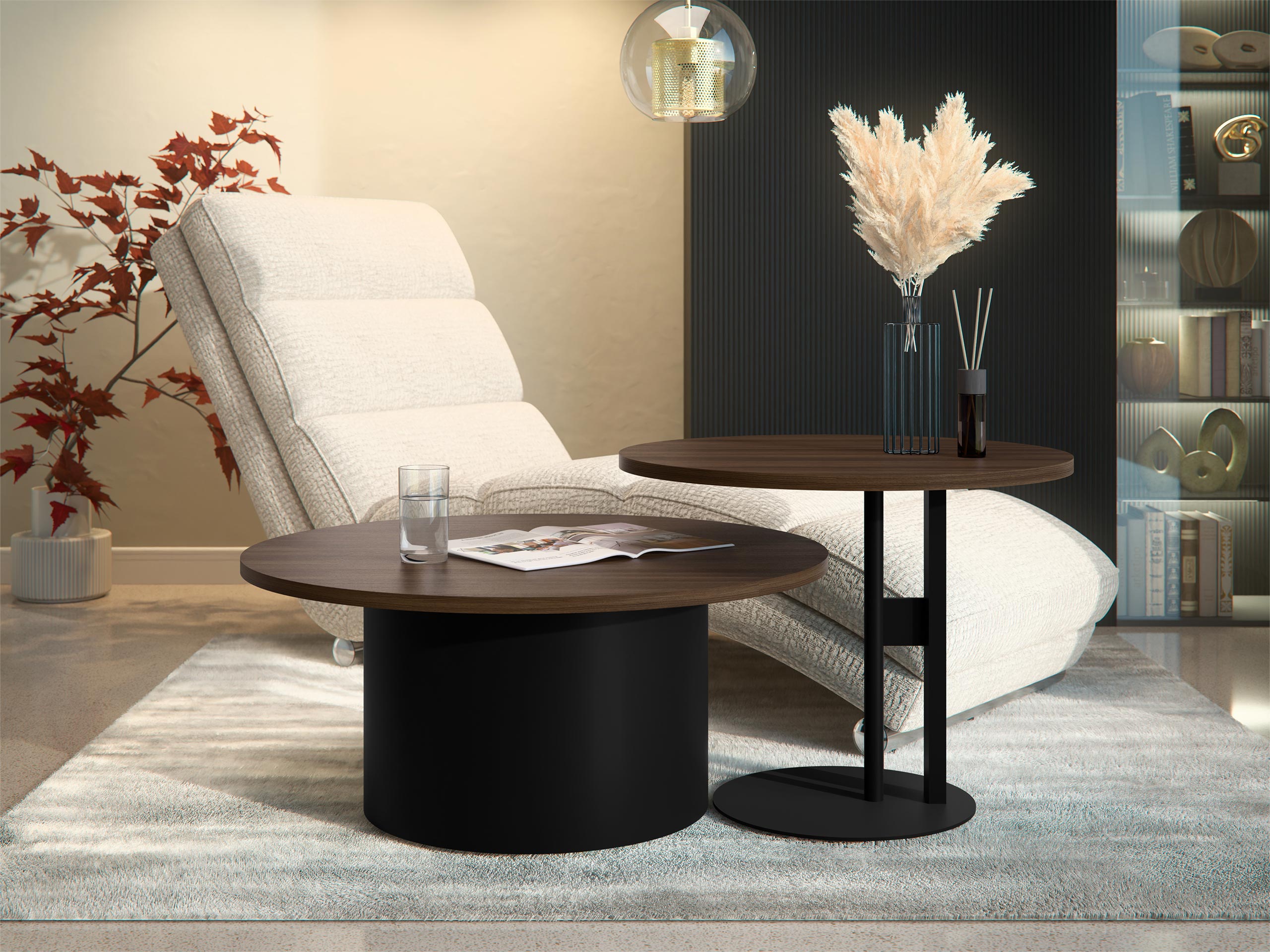 Set de măsuțe de cafea Oswego 159 (Nuc)
