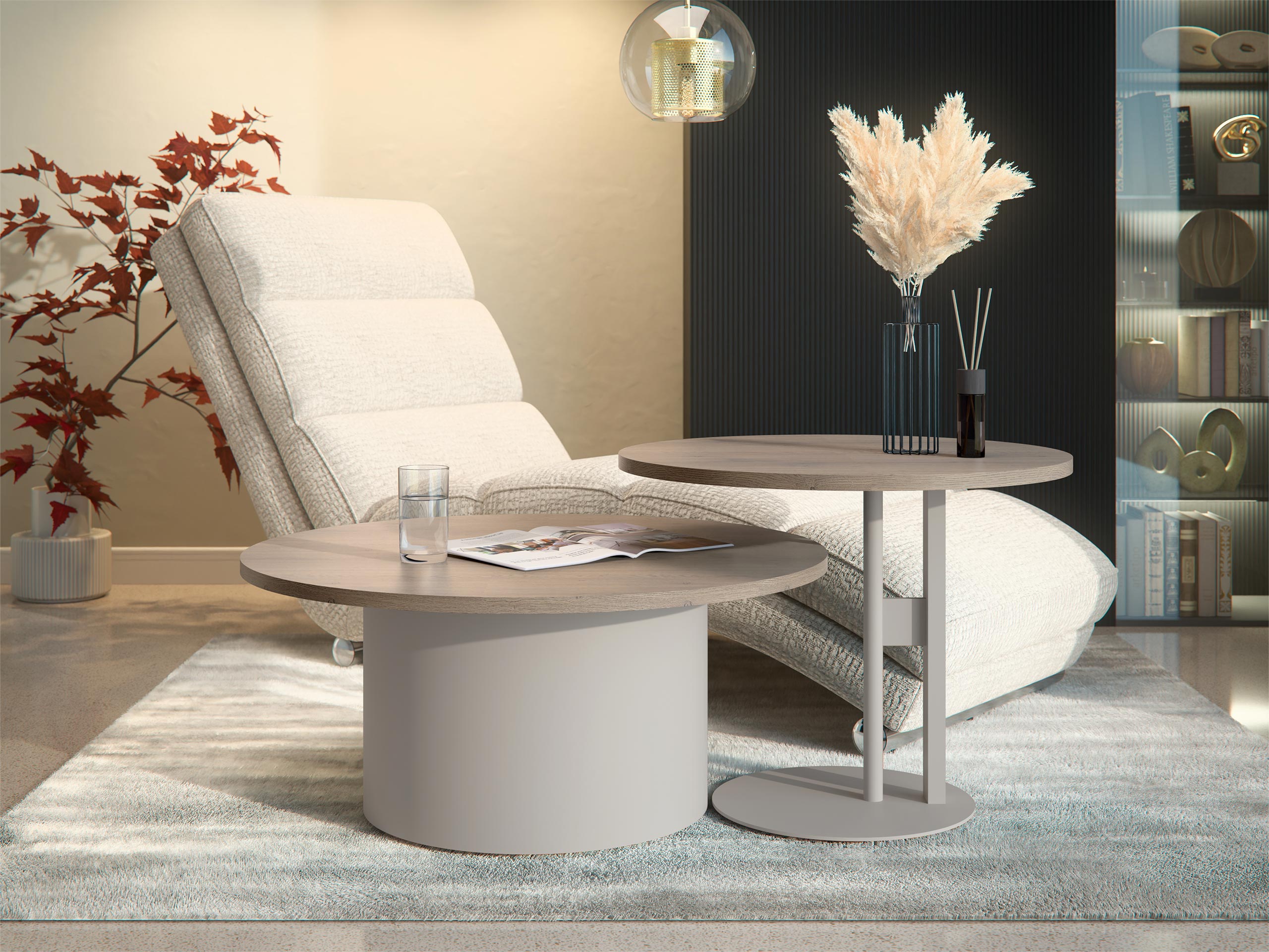 Set de măsuțe de cafea Oswego 160 (Stejar)