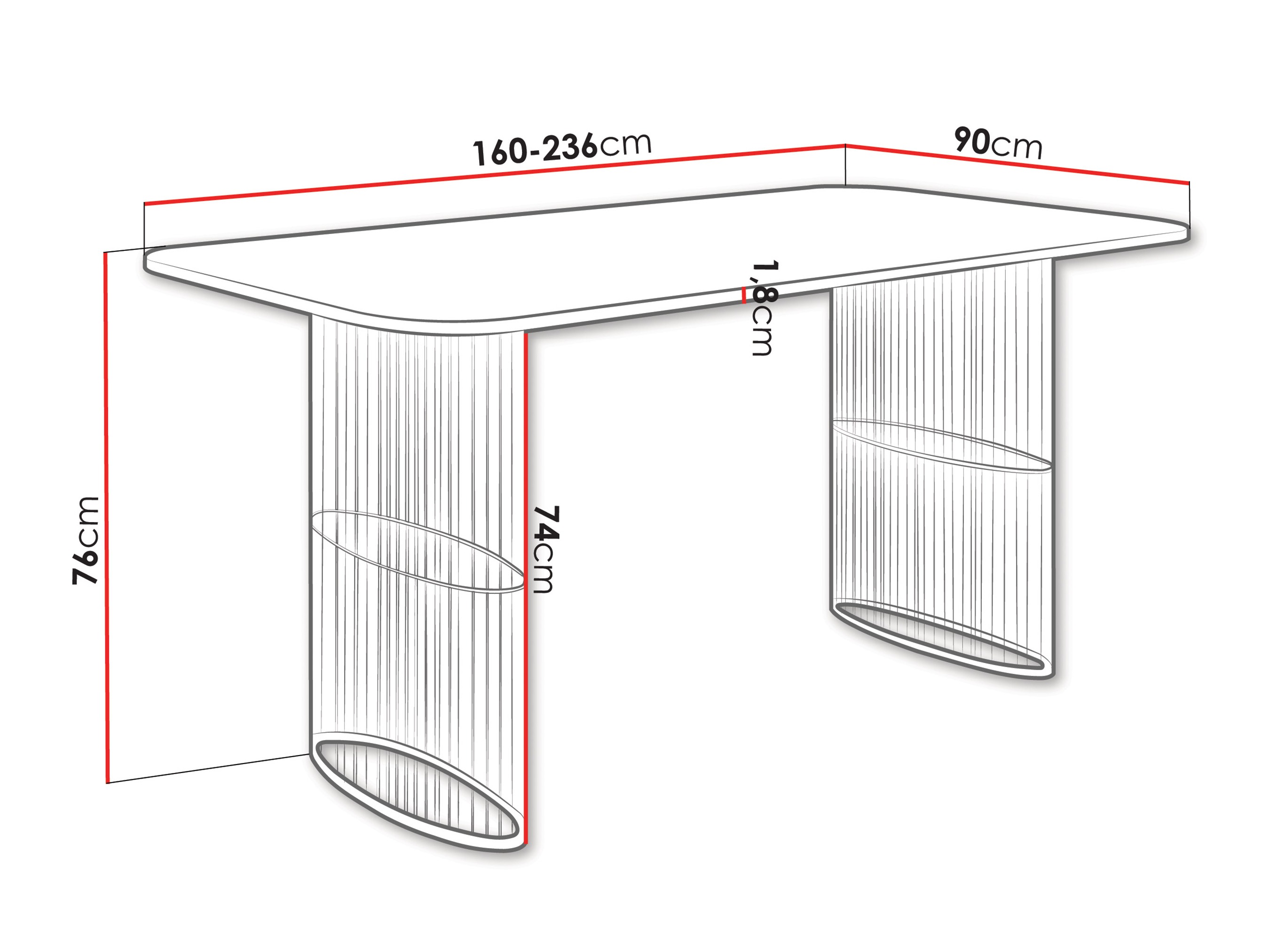 Masă Oswego 164 (Marmură albă)