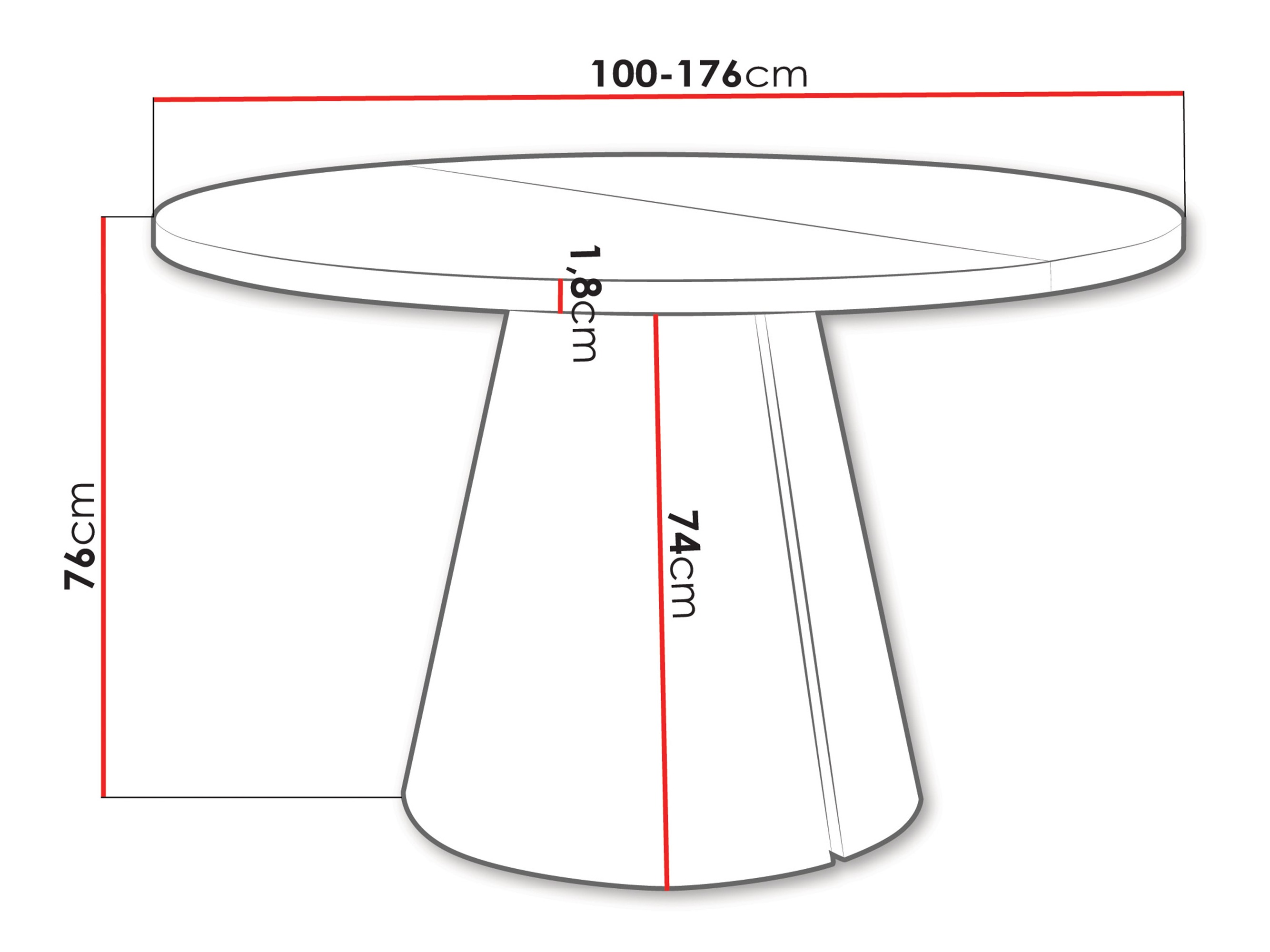 Masă Oswego 166 (Alb)