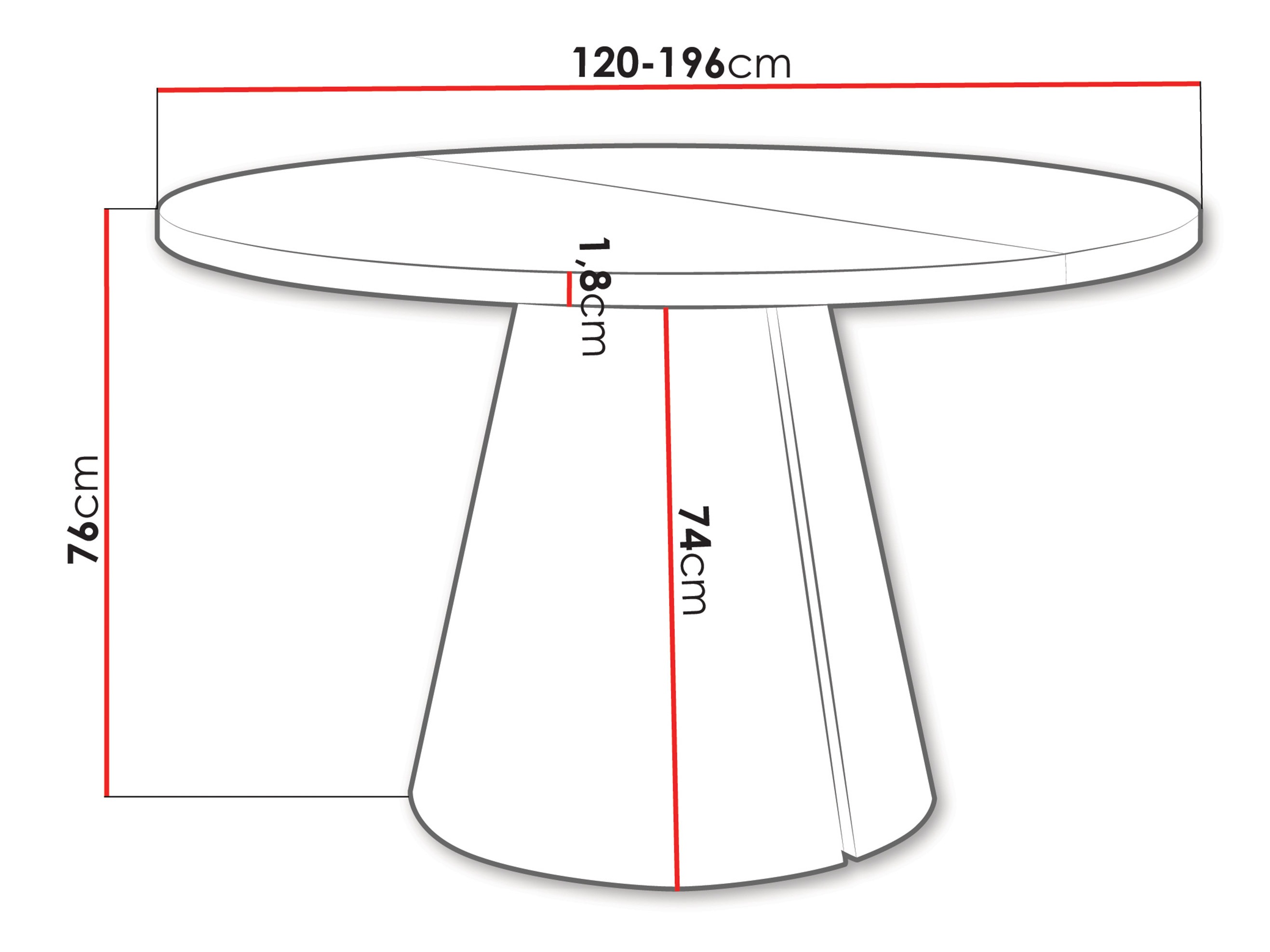 Masă Oswego 167 (Marmură neagră)