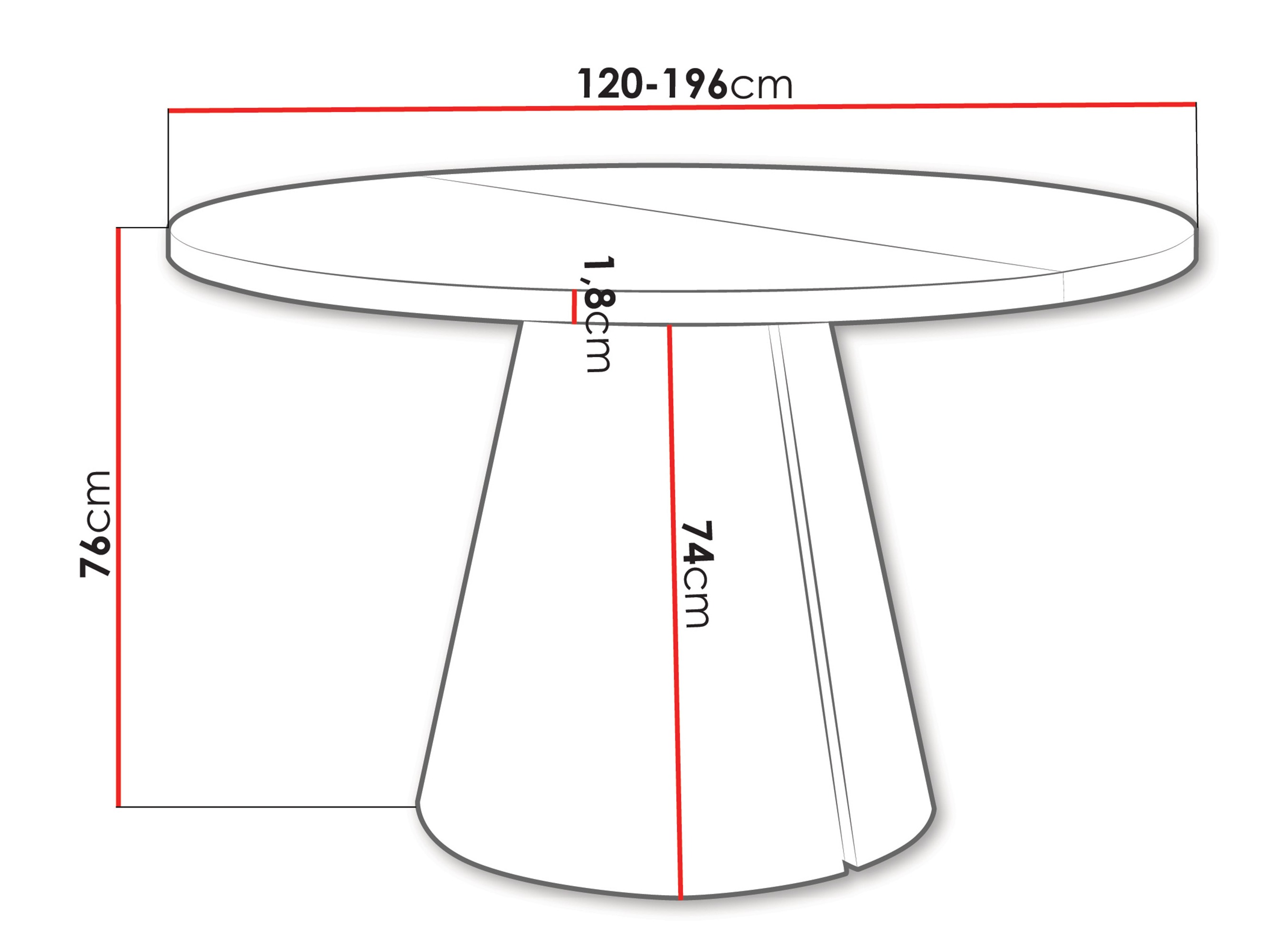 Masă Oswego 167 (Negru)