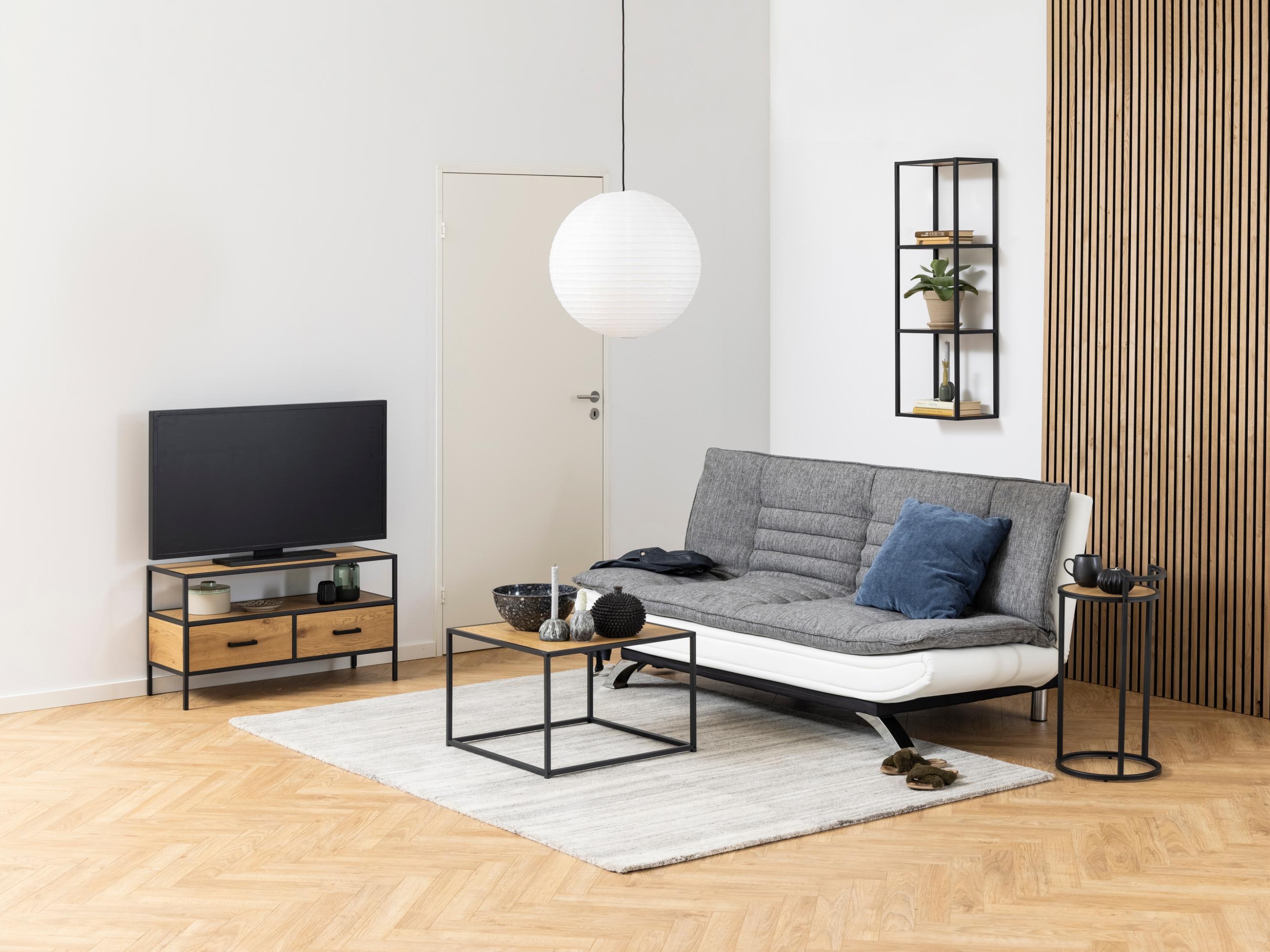 Canapea extensibilă Norsica 228 (Alb + Gri deschis)