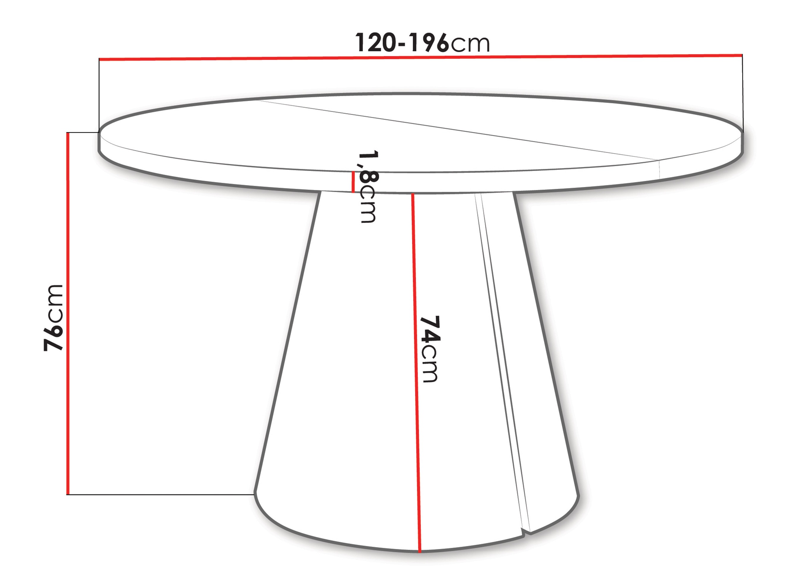 Masă Oswego 168 (Alb)