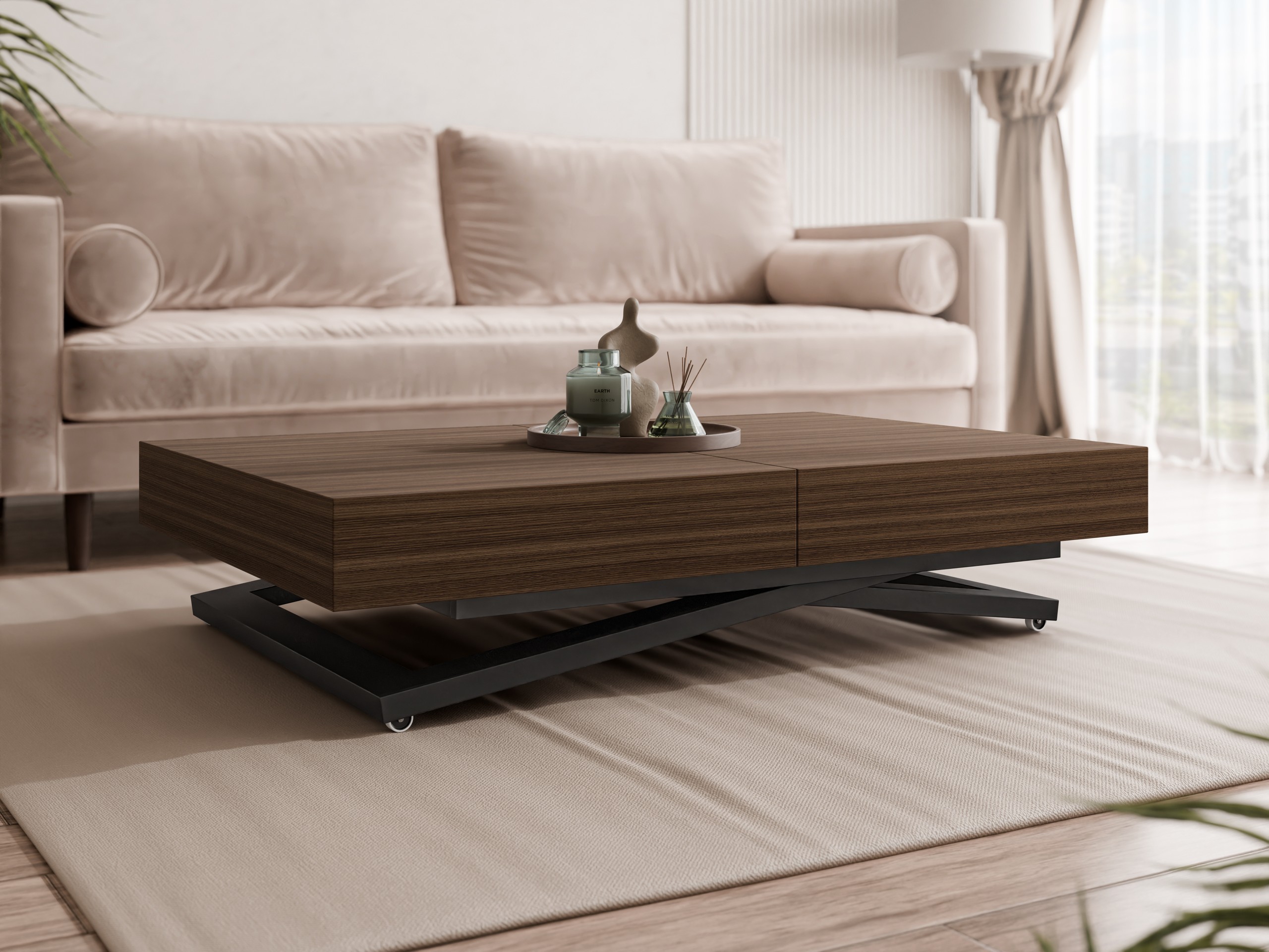 Măsuță de cafea extensibilă Oswego 171 (Nuc)