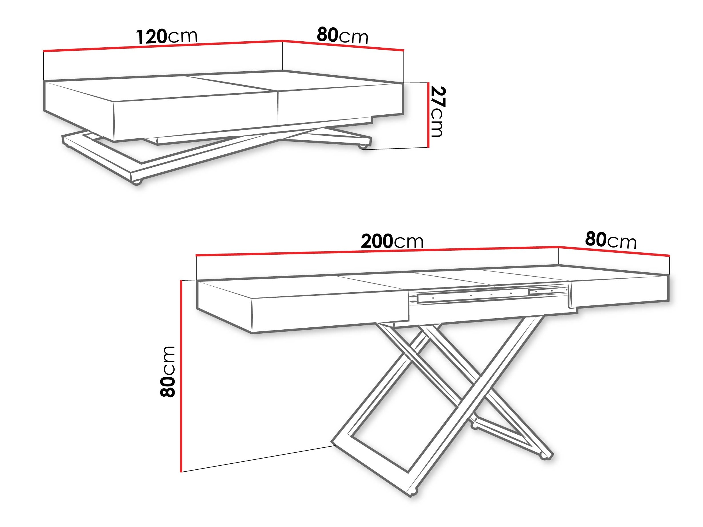 Măsuță de cafea extensibilă Oswego 171 (Nuc)