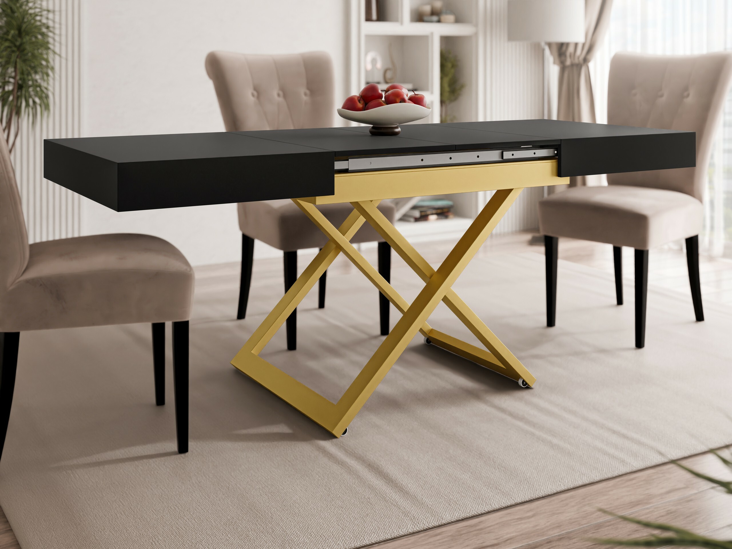 Măsuță de cafea extensibila Oswego 173 (Negru)