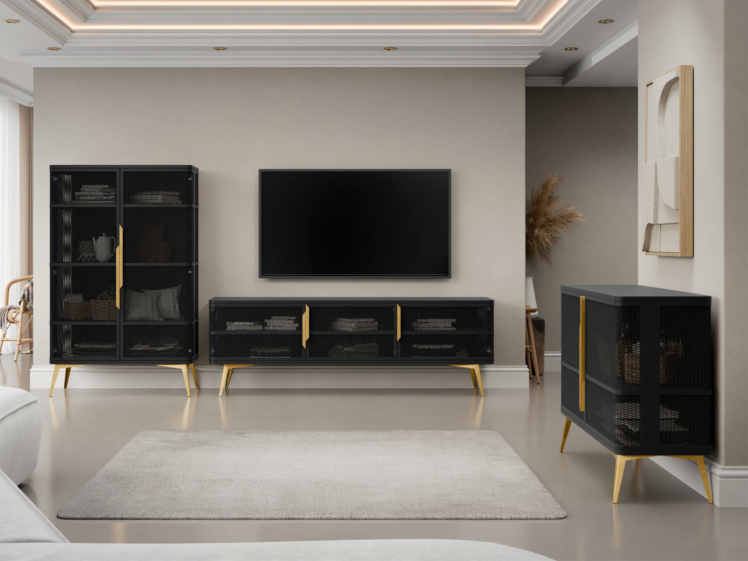 Set de living Camfelo 104 (Negru)