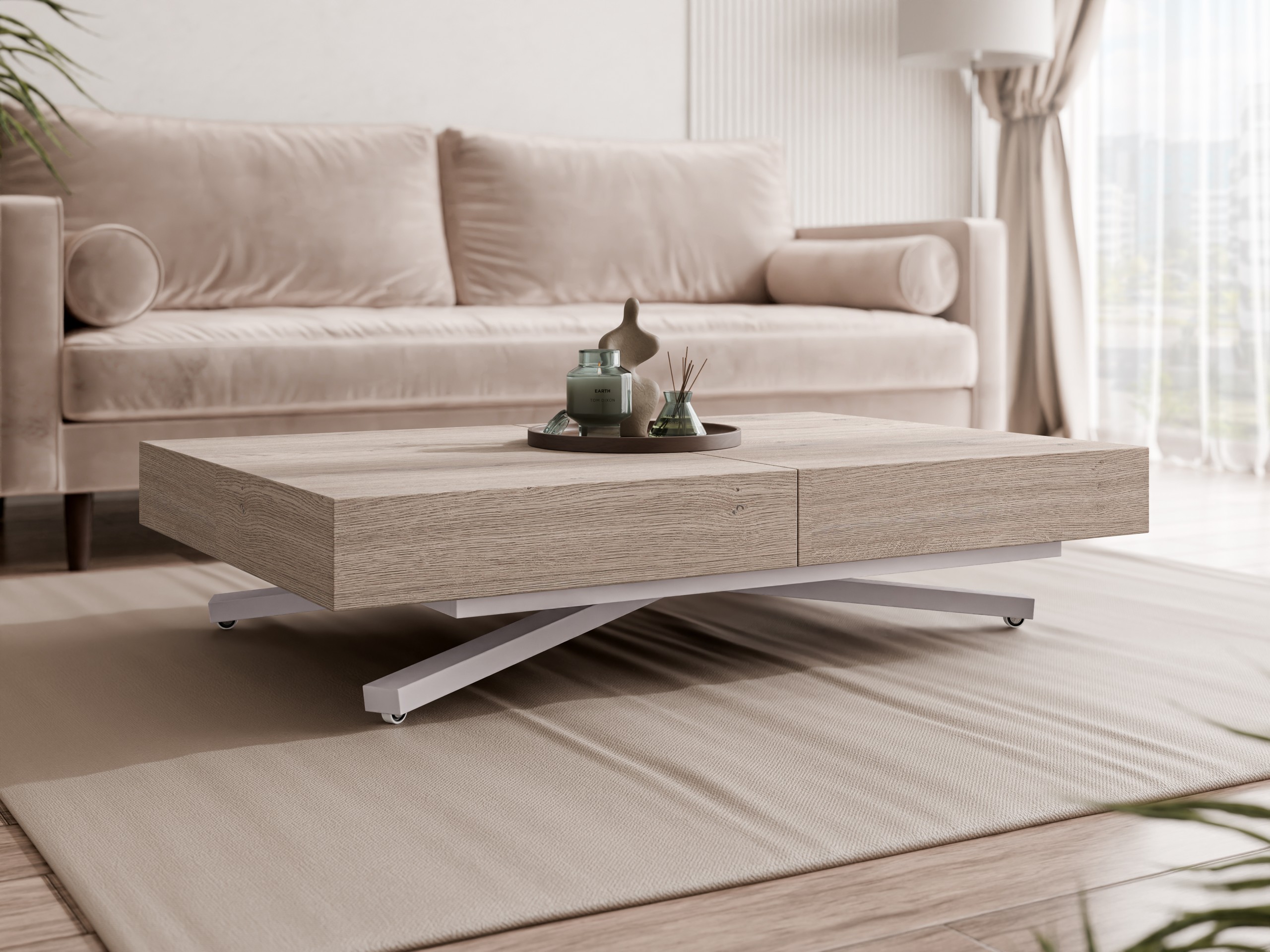 Măsuță de cafea extensibilă Oswego 177 (Stejar)