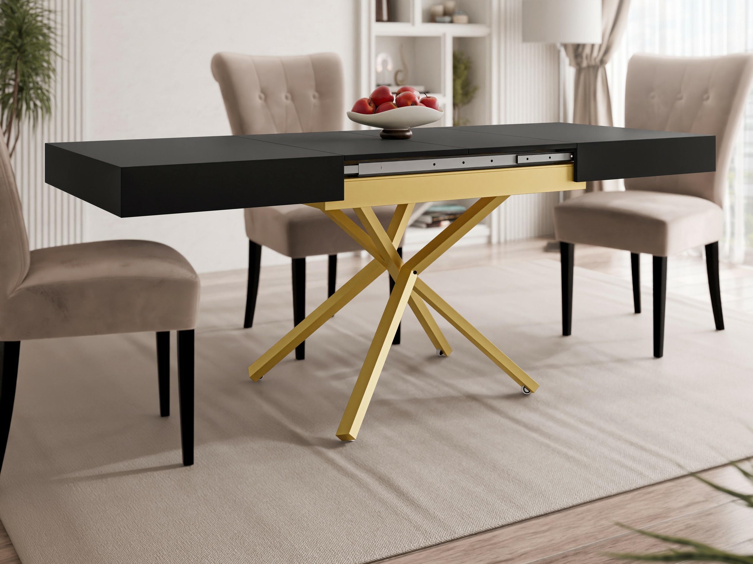 Măsuță de cafea extensibila Oswego 178 (Negru)
