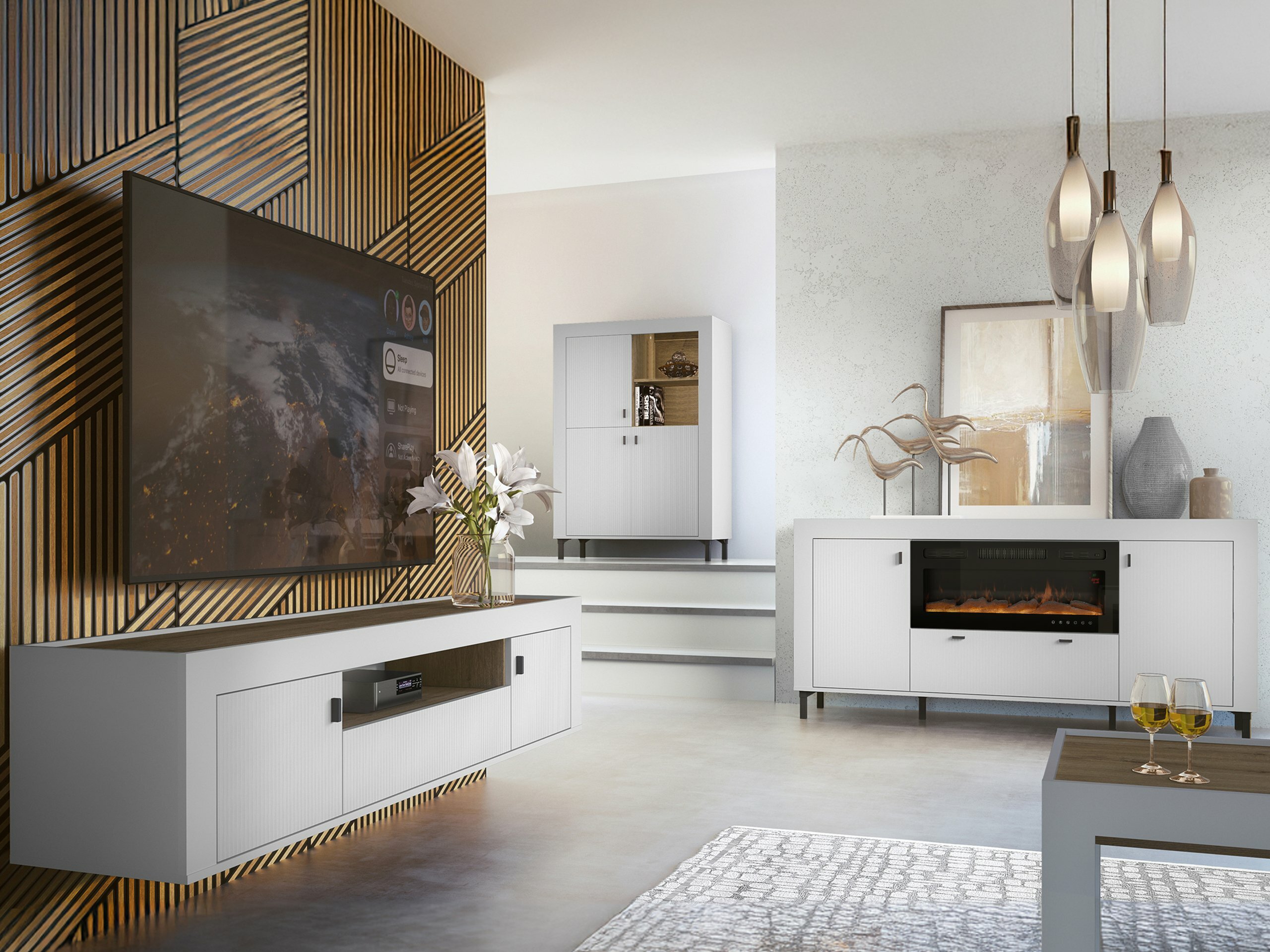 Set de living Mormavu 115 (Mat alb)