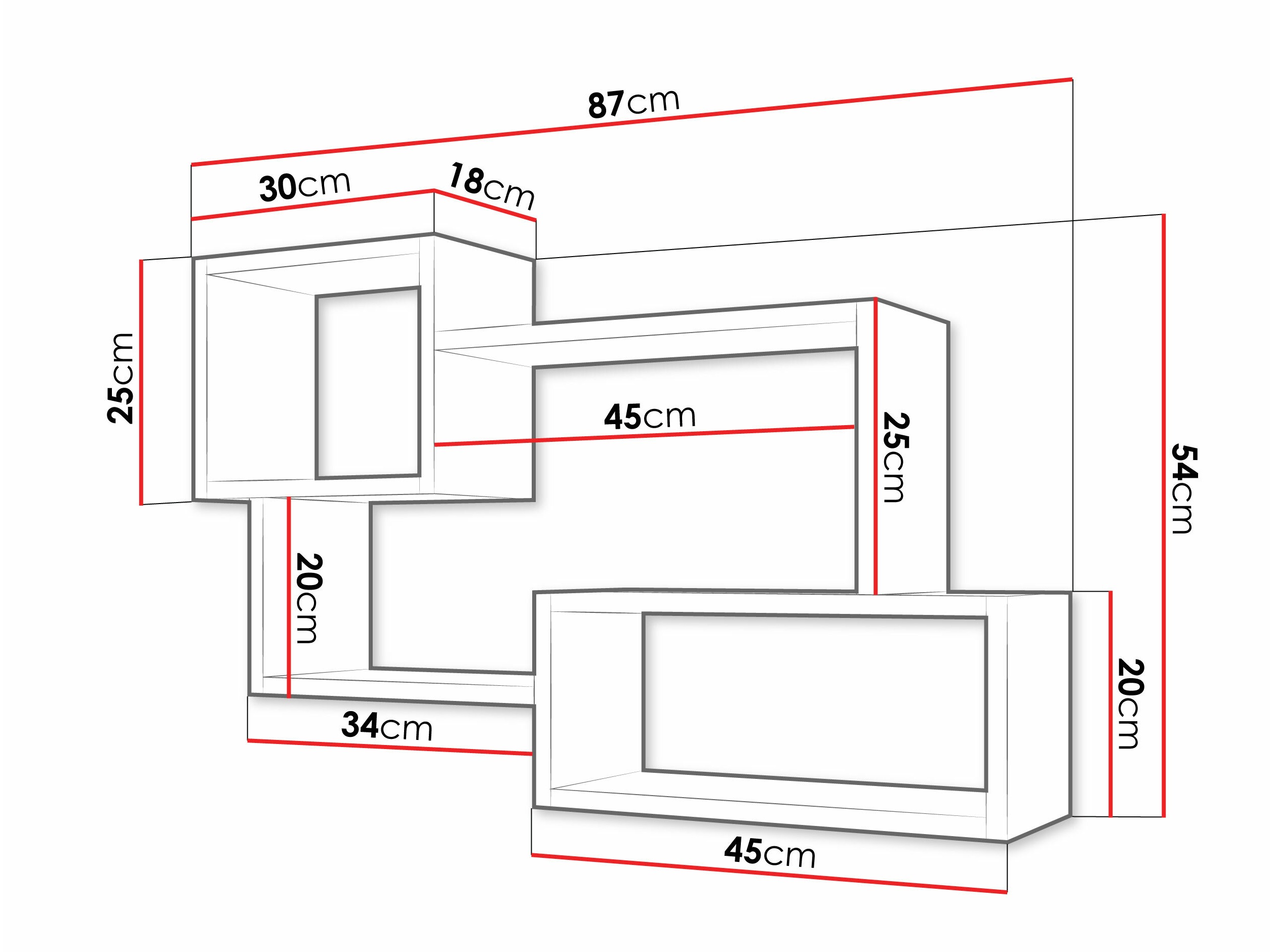 Raft de perete Lexicon II (Beton + Alb)