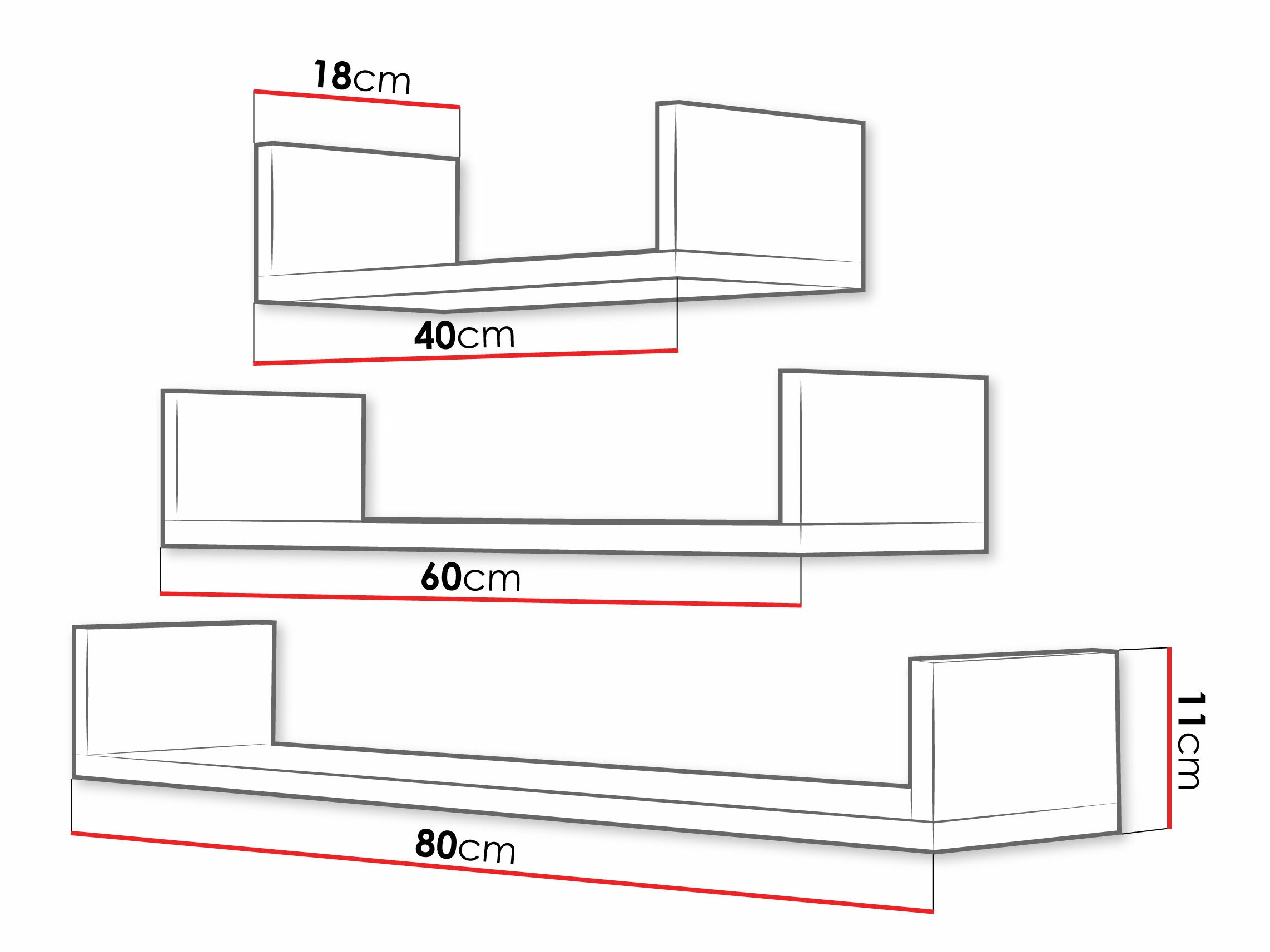 Set rafturi suspendate Lexicon (Alb)