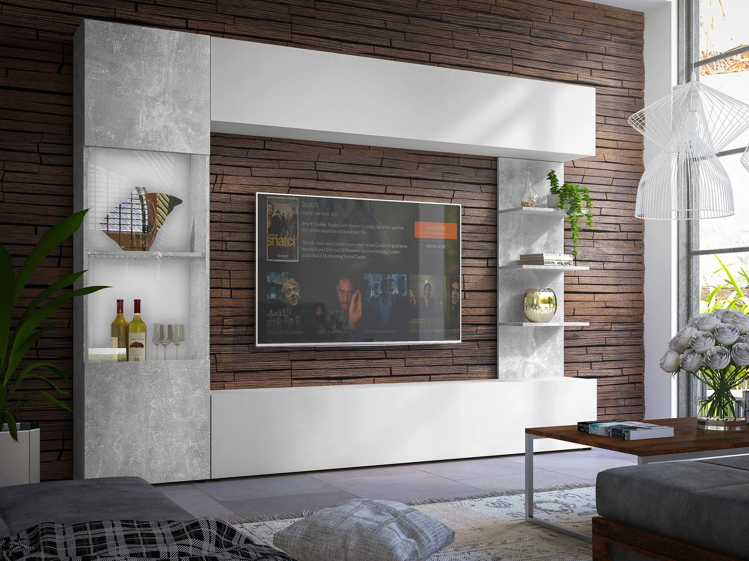 Set camera de zi Comfivo 210 (Alb + Beton)