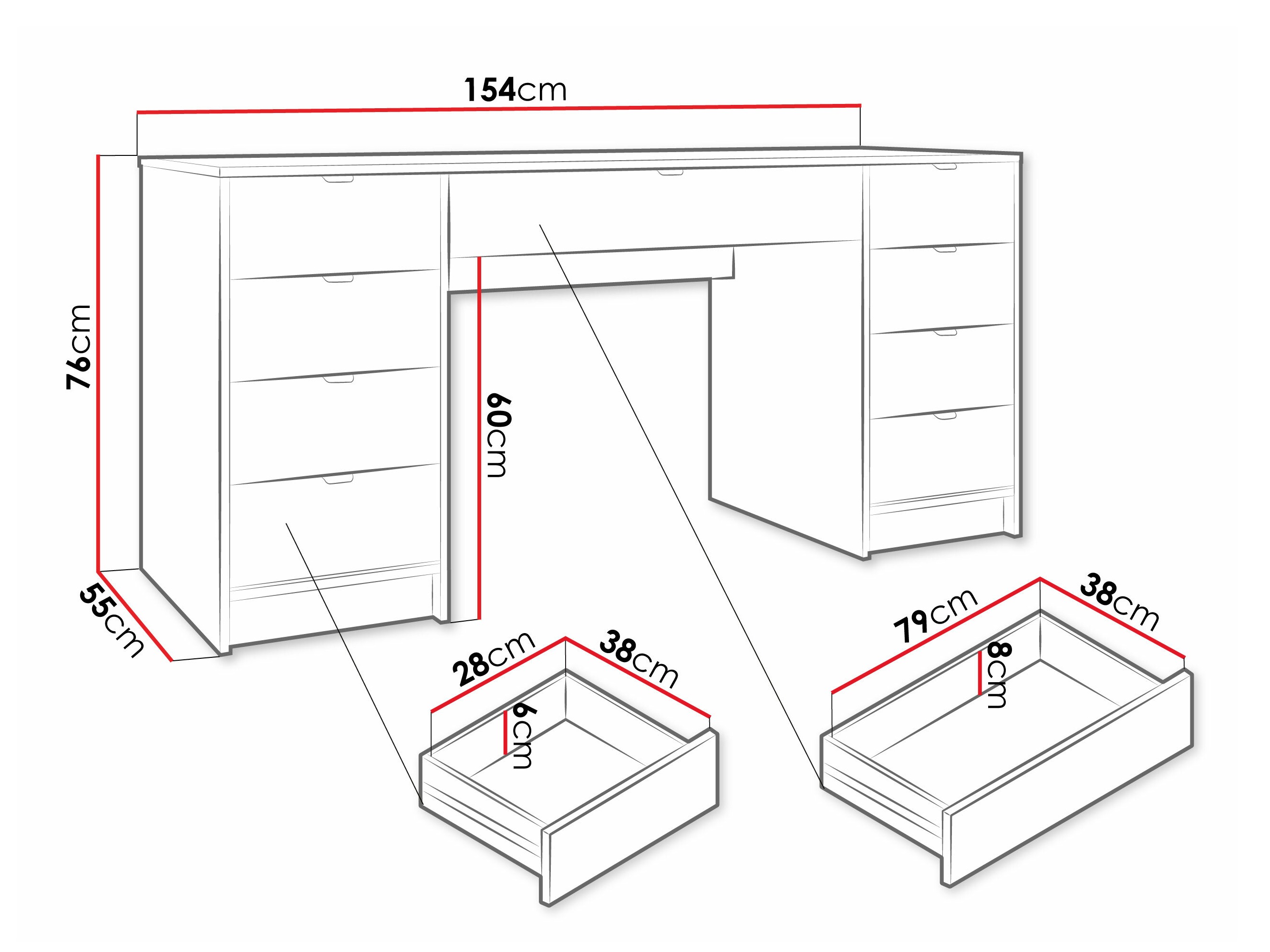 Birou Comfivo Papilio I (Alb)