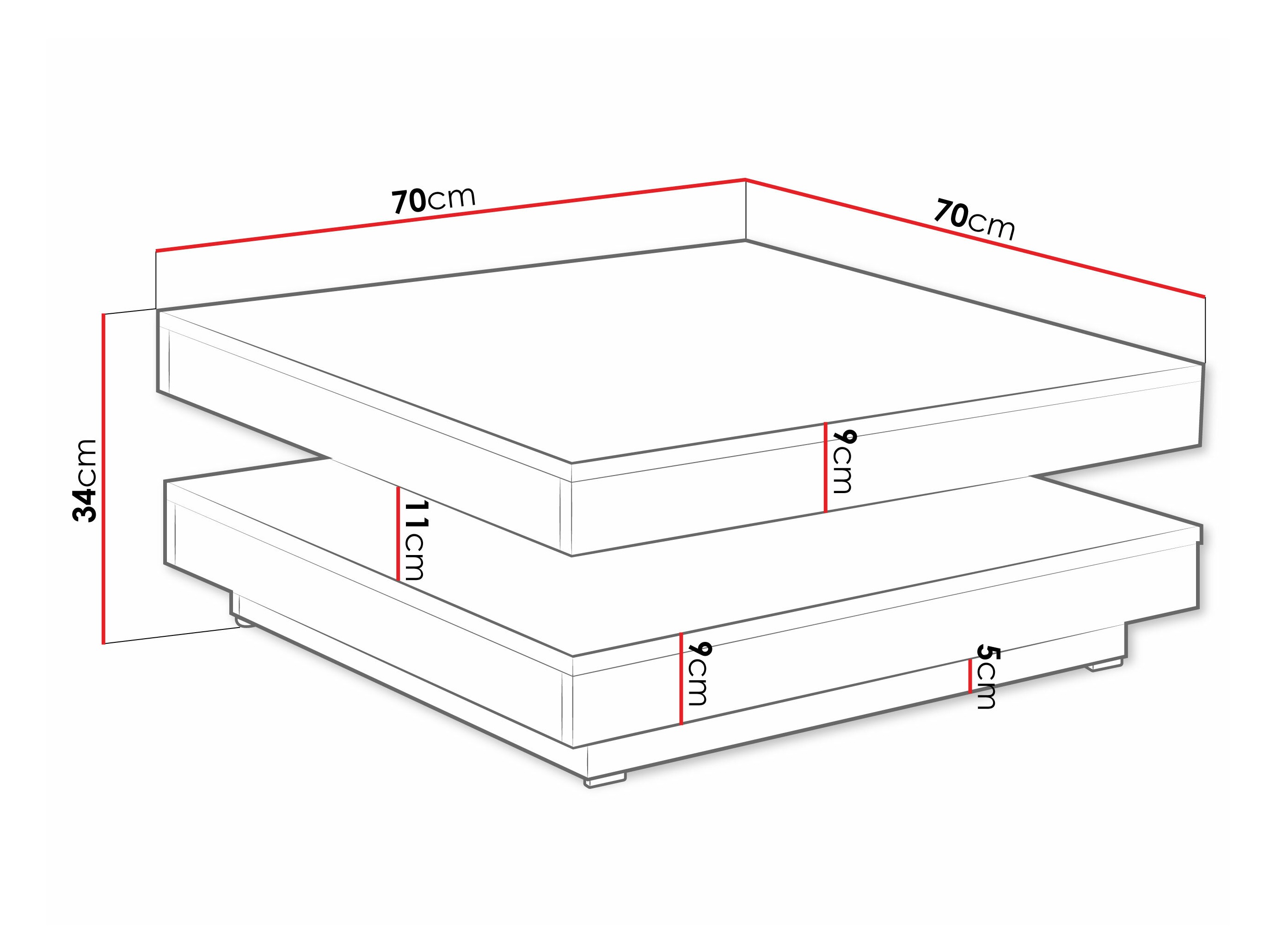 Măsuță de cafea extensibilă SR11129 cu ambalaj deteriorat