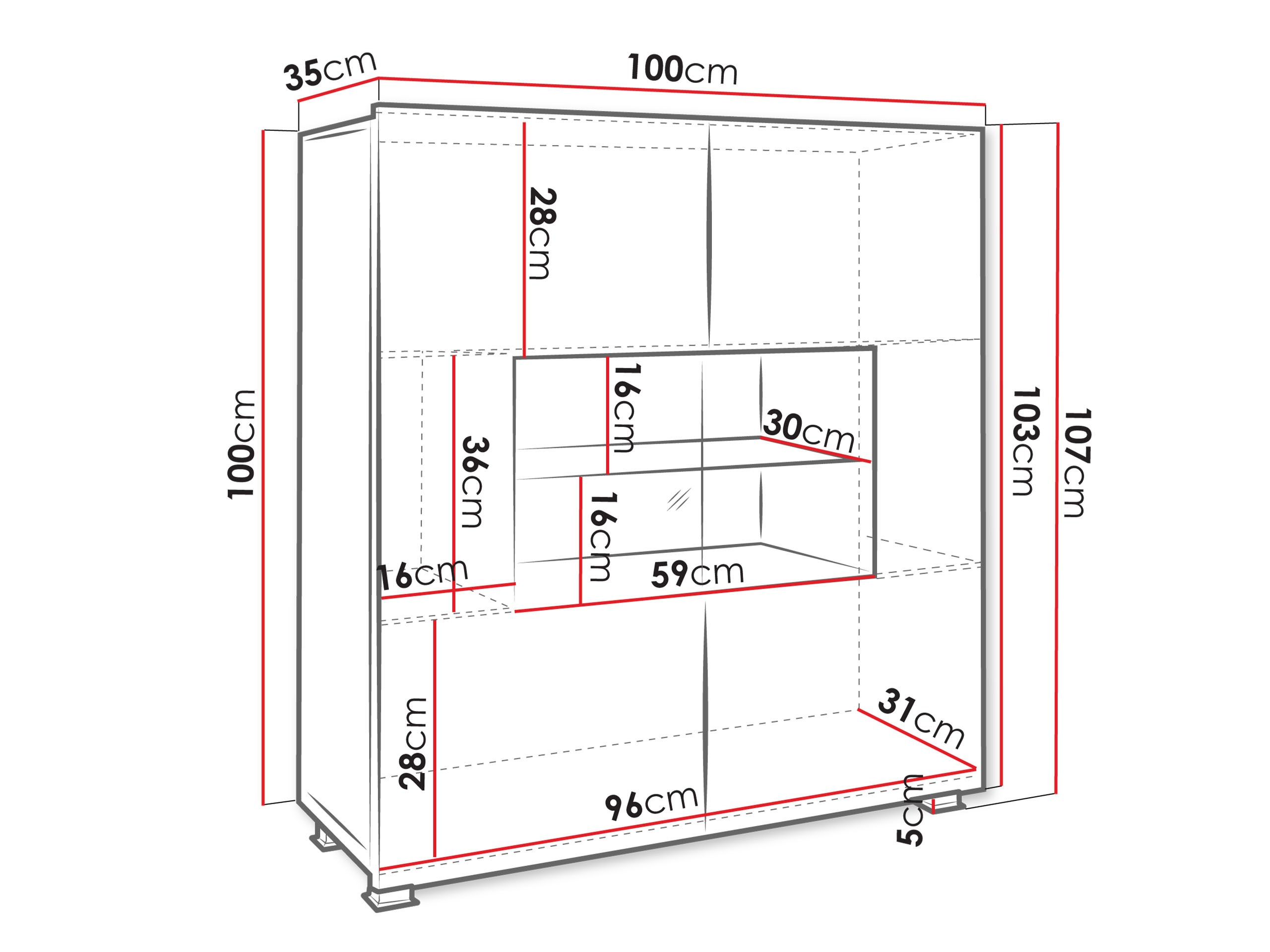 Bufet Tivdalu 100 (Negru + Negru lucios)