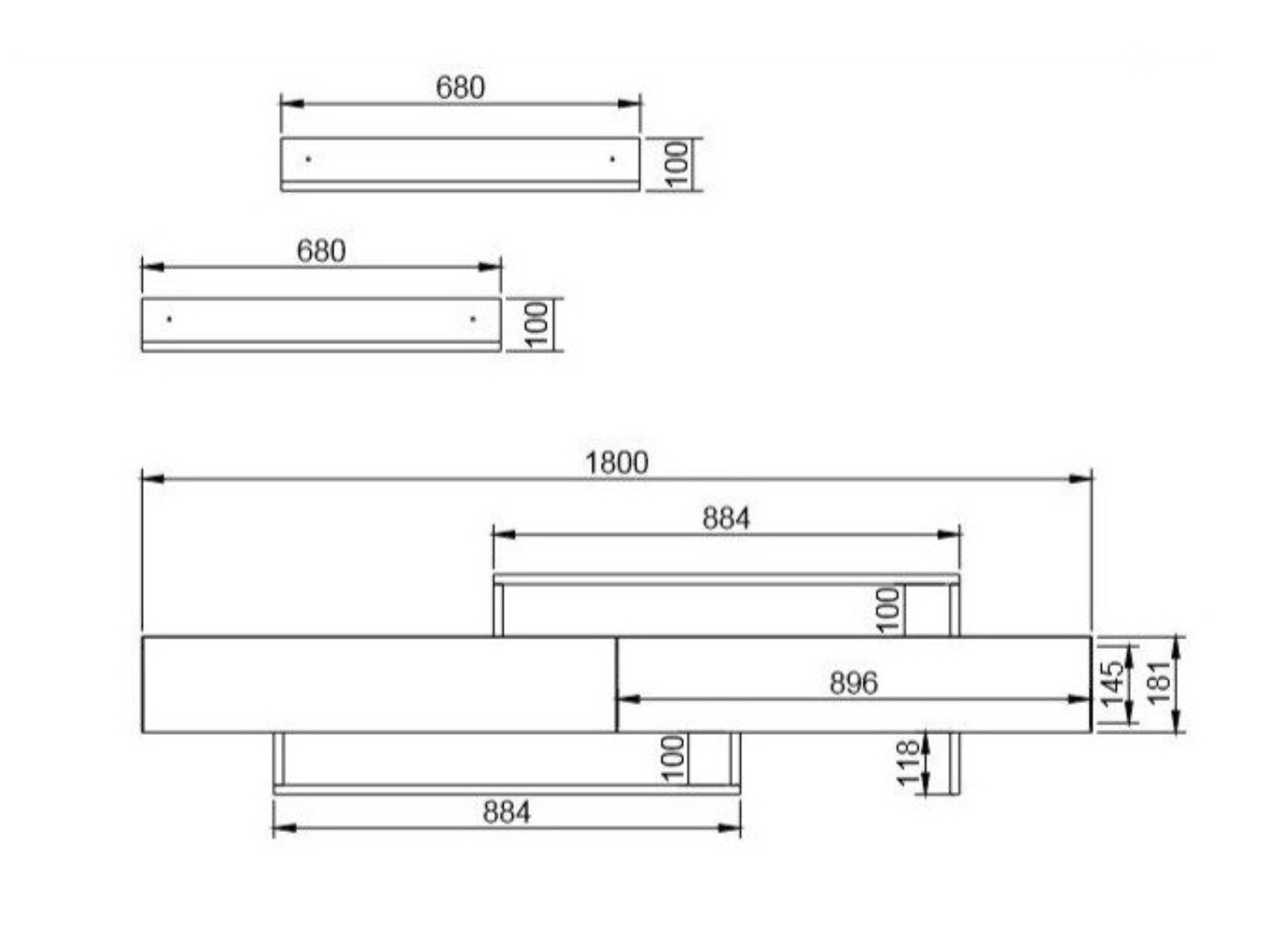 Comodă TV Kailua 998 (Teak + Alb)