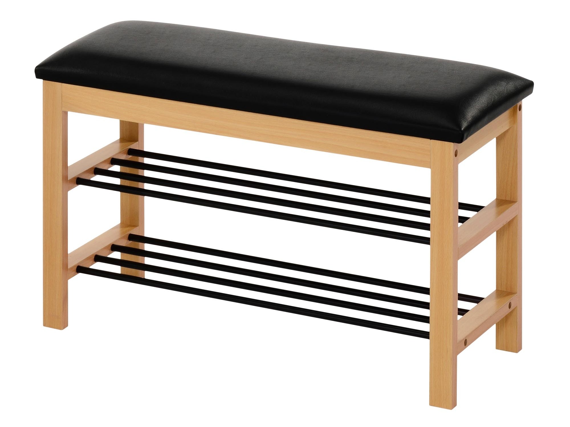 Raft pantof Houston 967 (Lemn masiv + Negru)