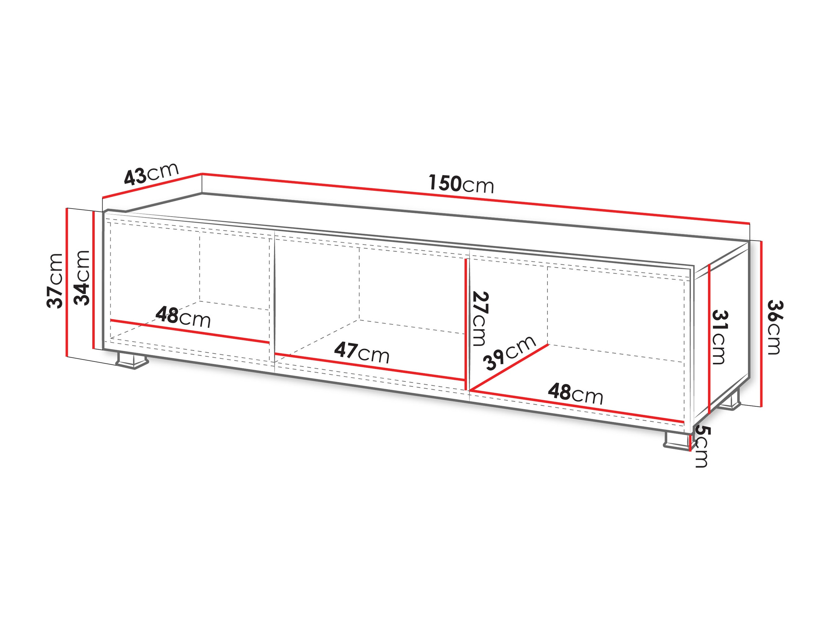Comodă TV Remus (Nuc)