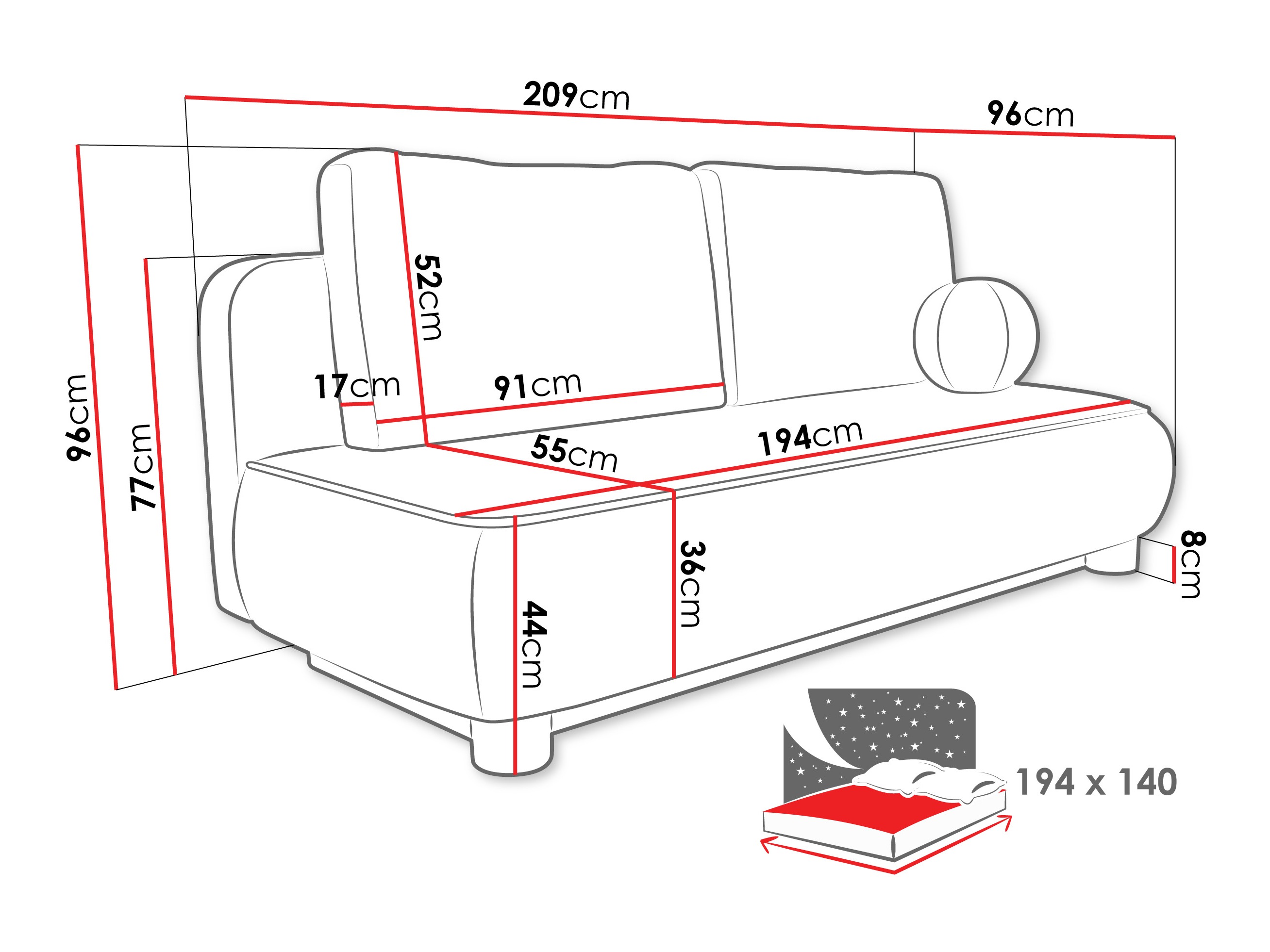 Canapea extensibilă SR11140