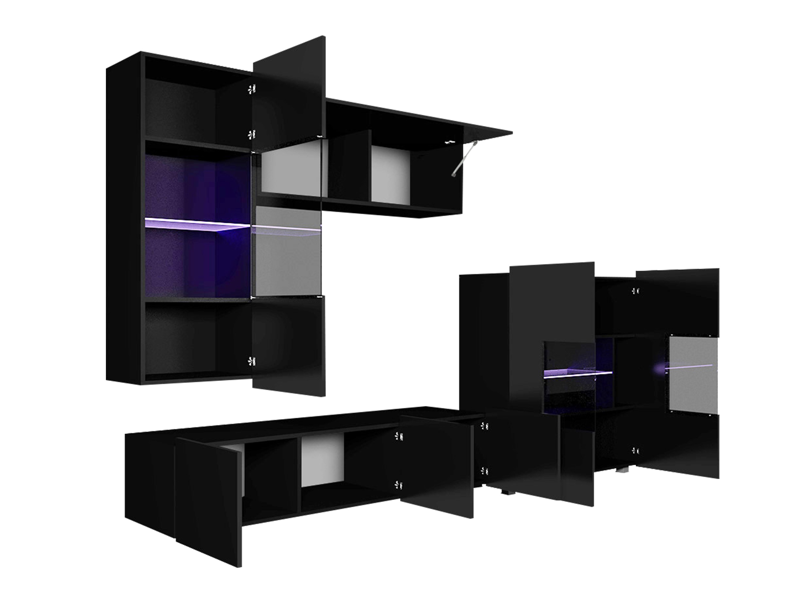 Set de living Remus III (Alb + Alb lucios)