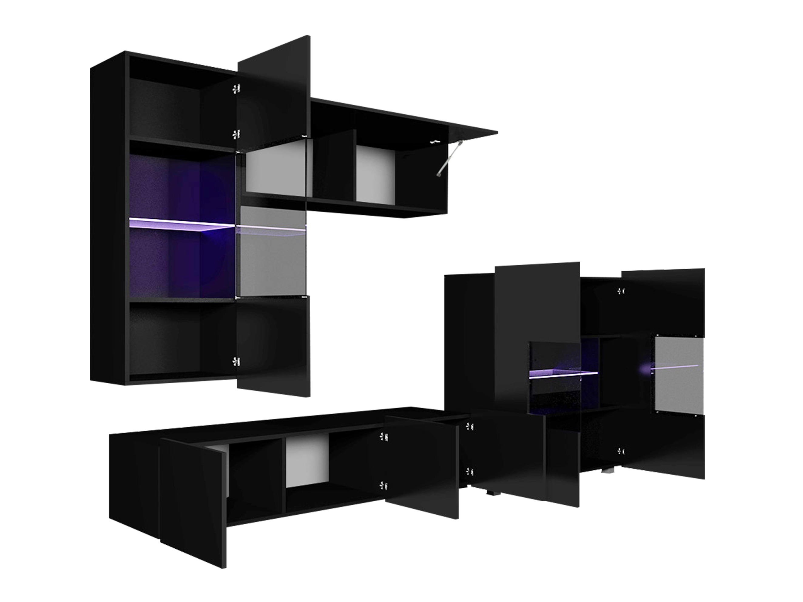 Set de living Remus III (Alb + Alb lucios)