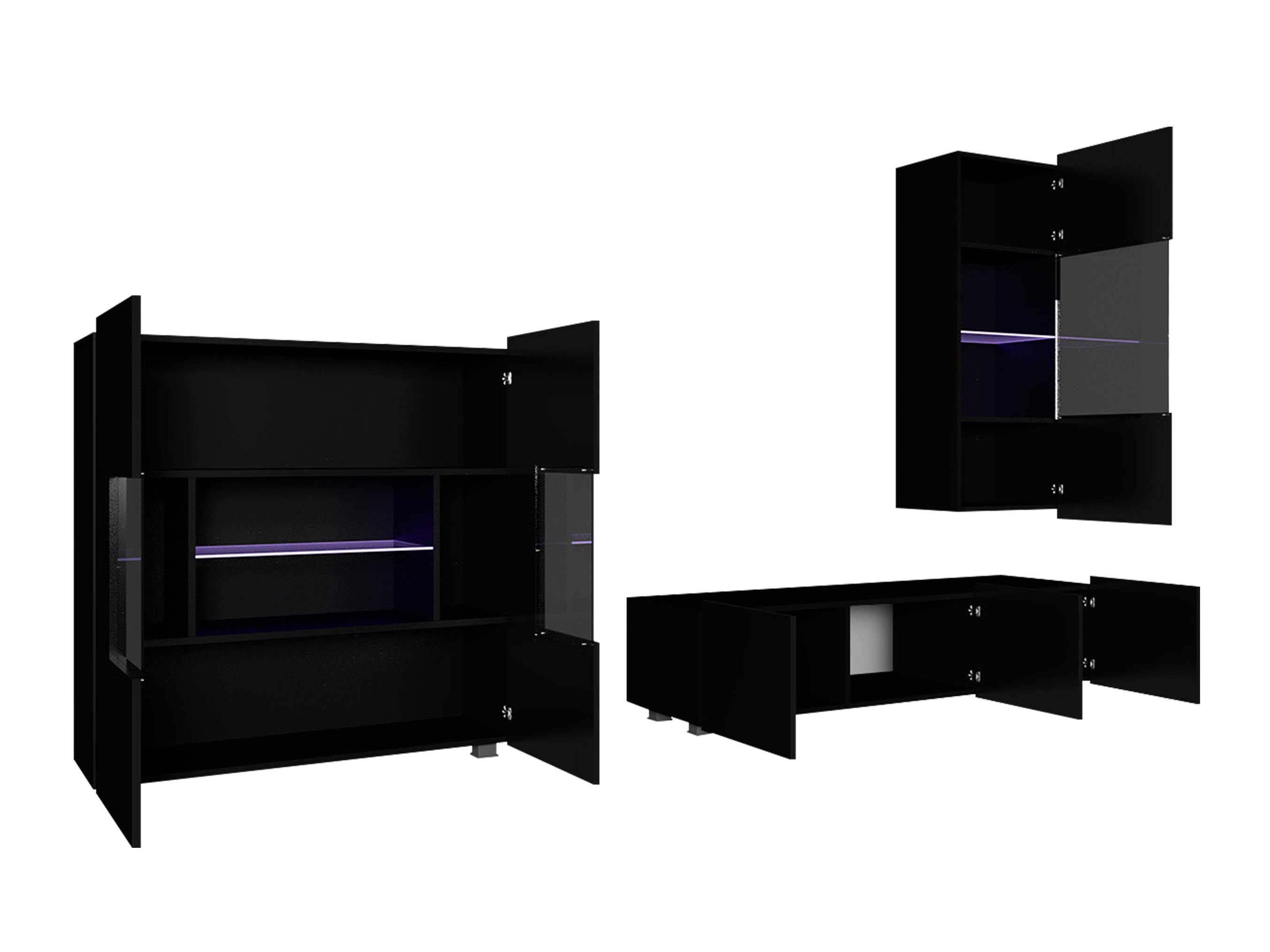 Set de living Remus VII (Alb + Alb lucios)