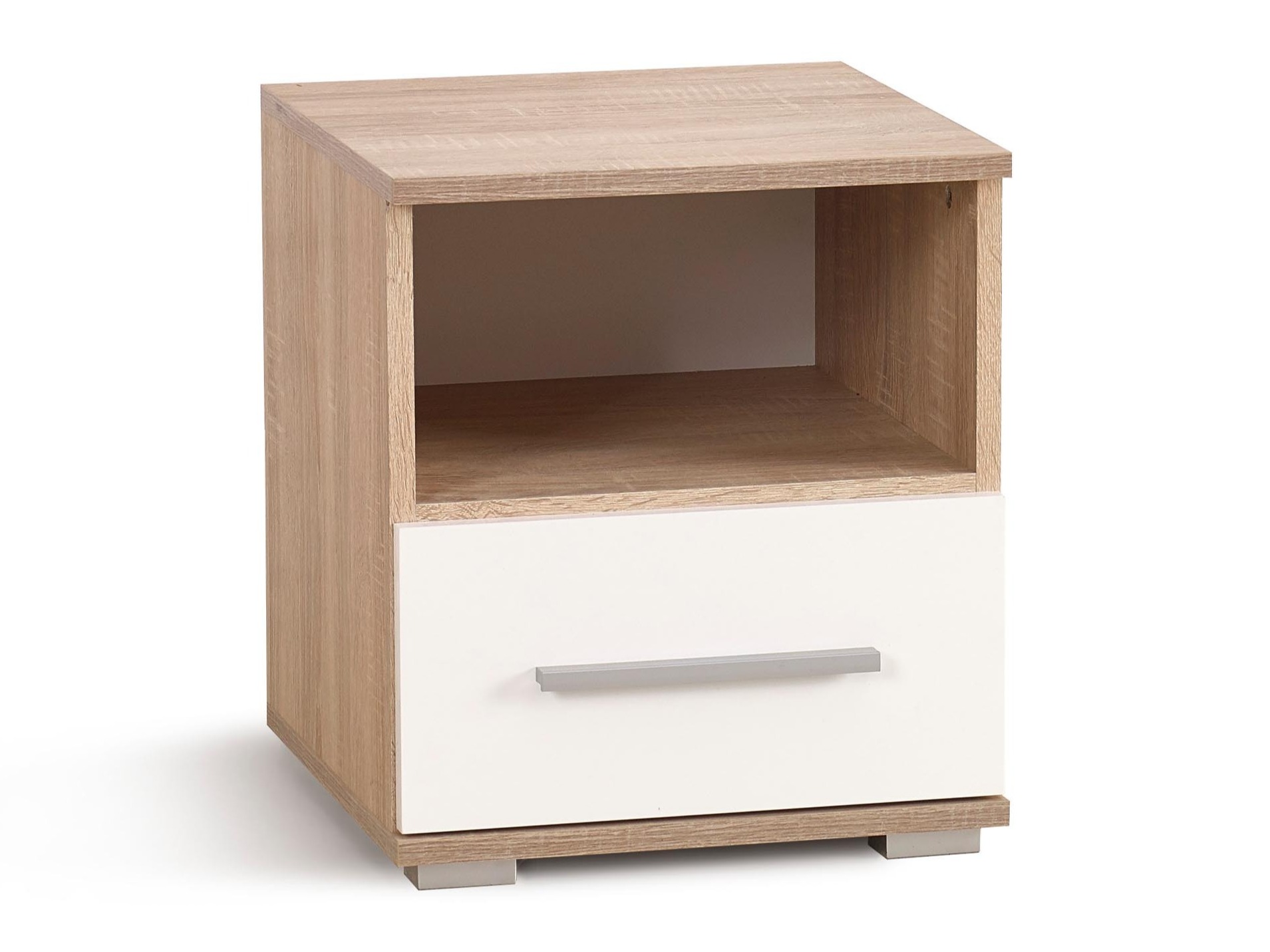 Noptieră Cirveso 111 (Stejar Sonoma + Alb lucios)