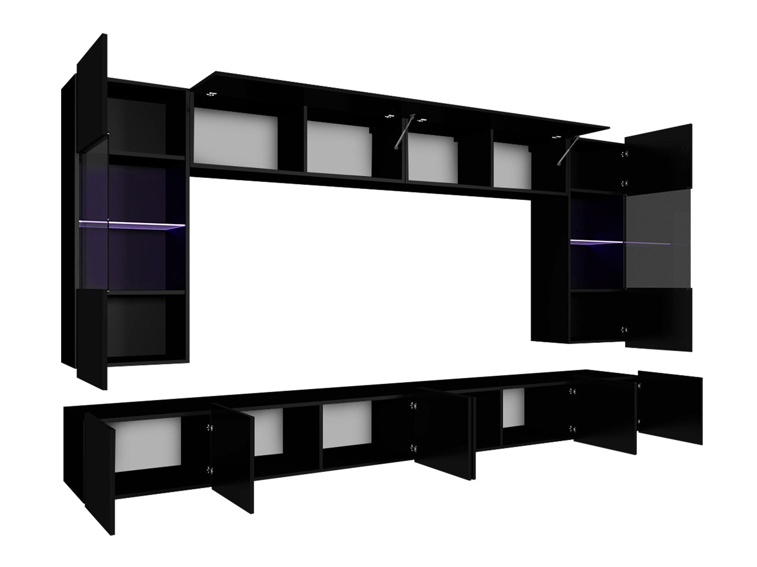 Set de living Remus I (Alb + Alb lucios)