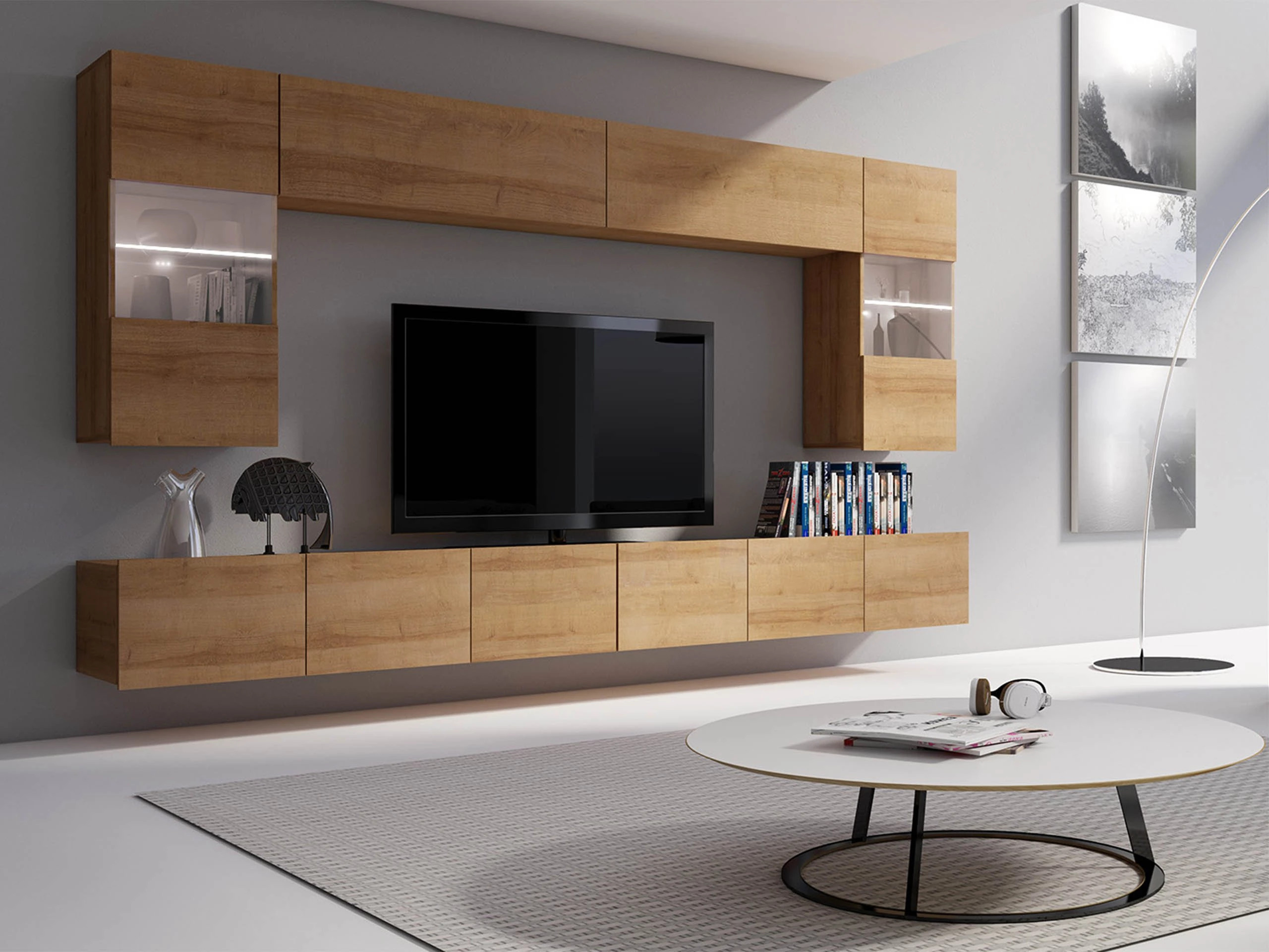 Set de living Remus I (Stejar auriu)