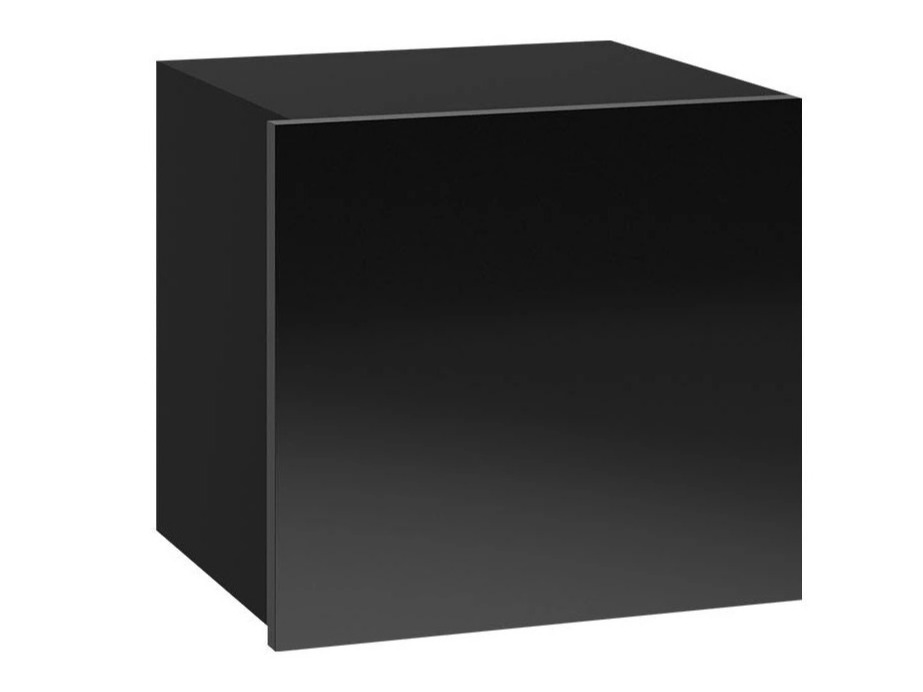 Dulap de perete Remus II (Negru + Negru lucios)