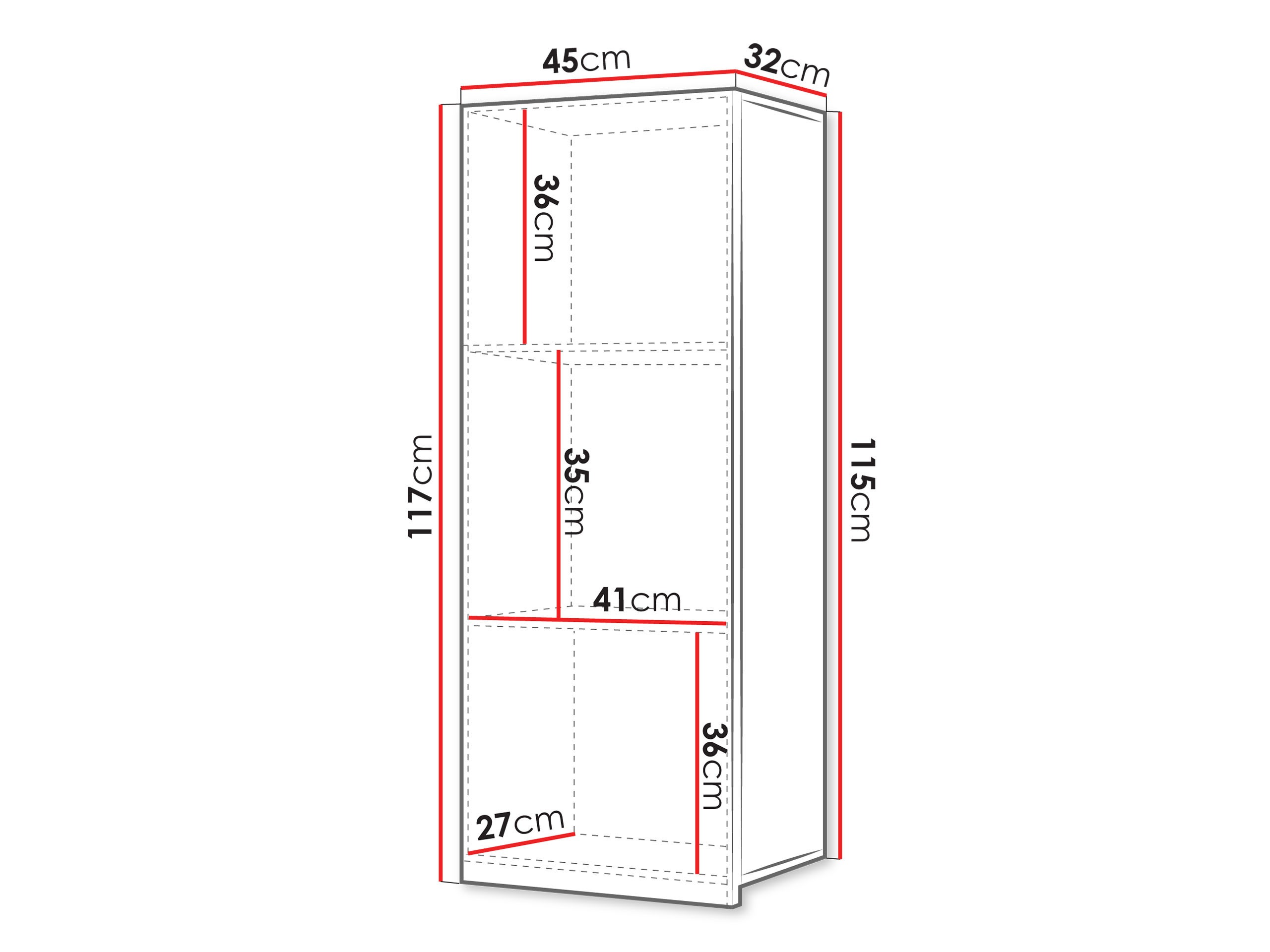 Dulap de perete Remus III (Negru + Negru lucios)