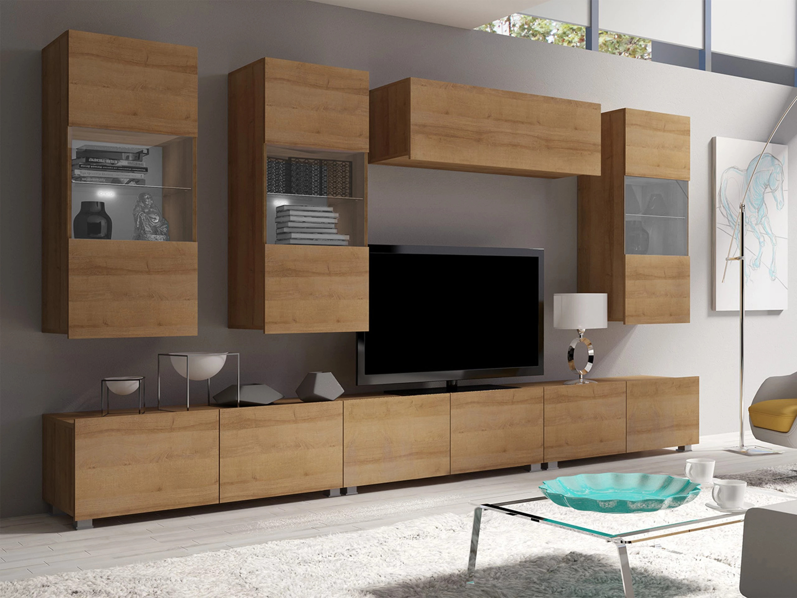 Set de living Remus XI (Stejar auriu)