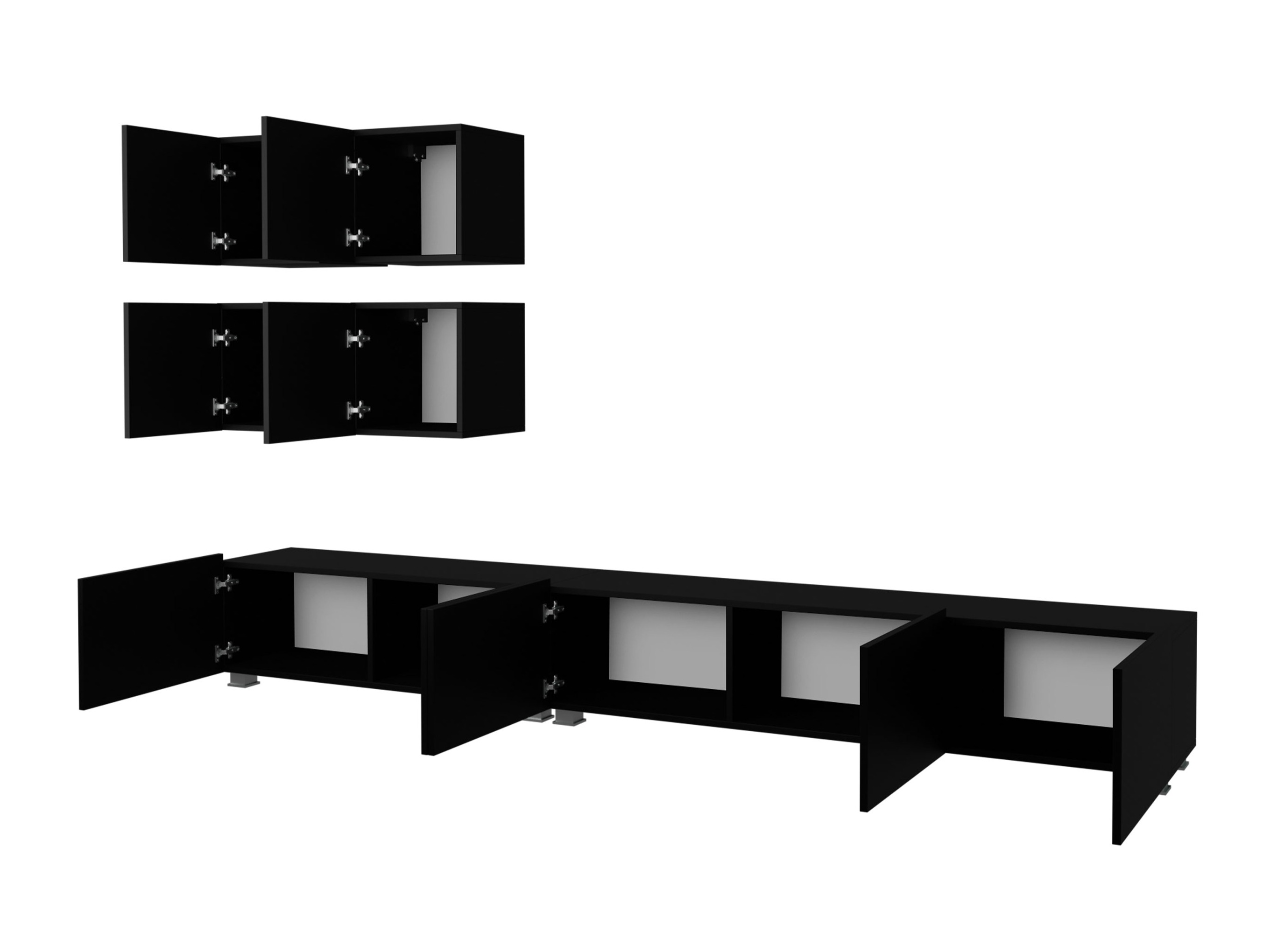 Set de living Remus XVIII (Stejar auriu + Alb + Alb lucios)