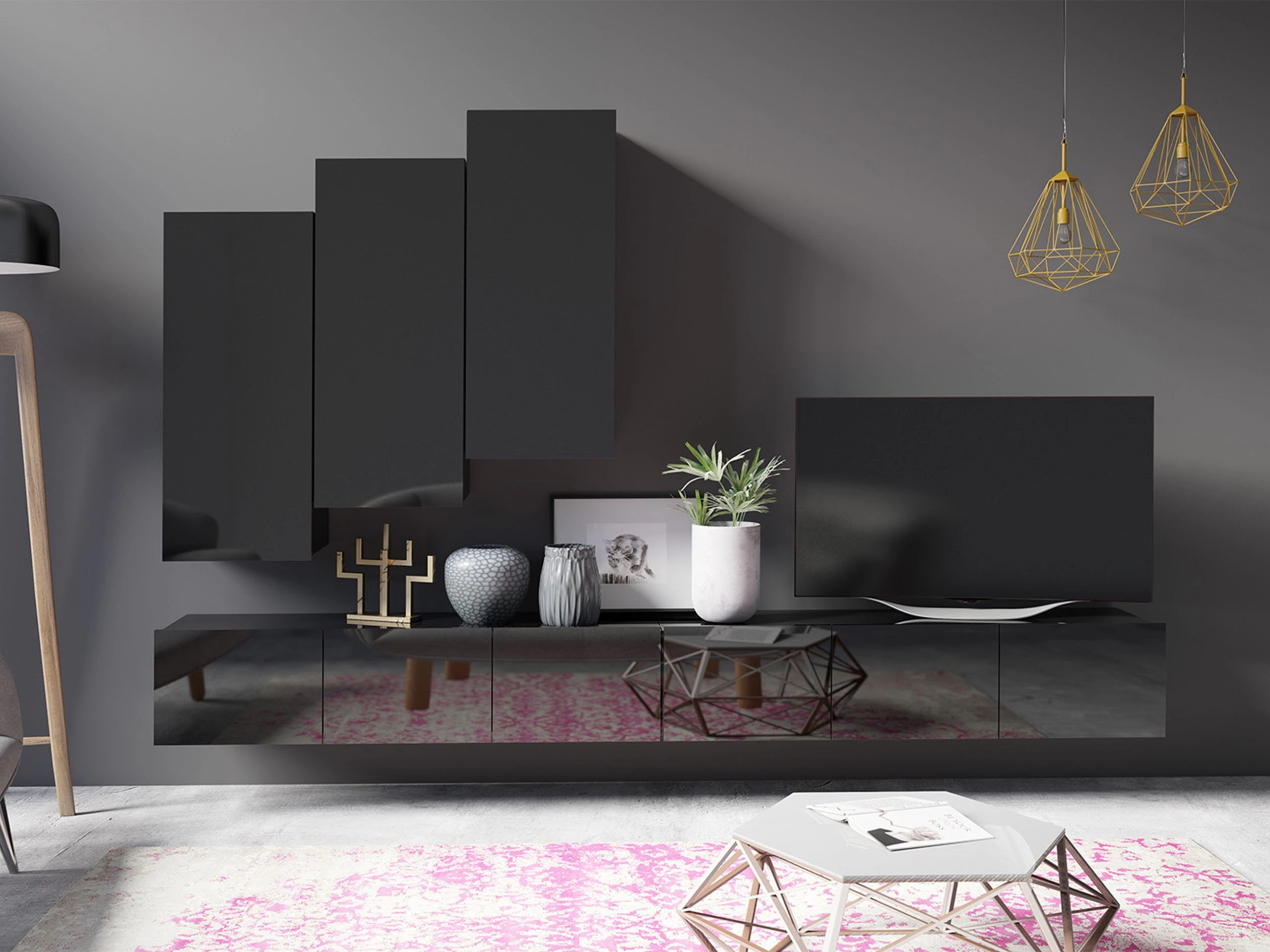 Set de living Remus XX (Negru)
