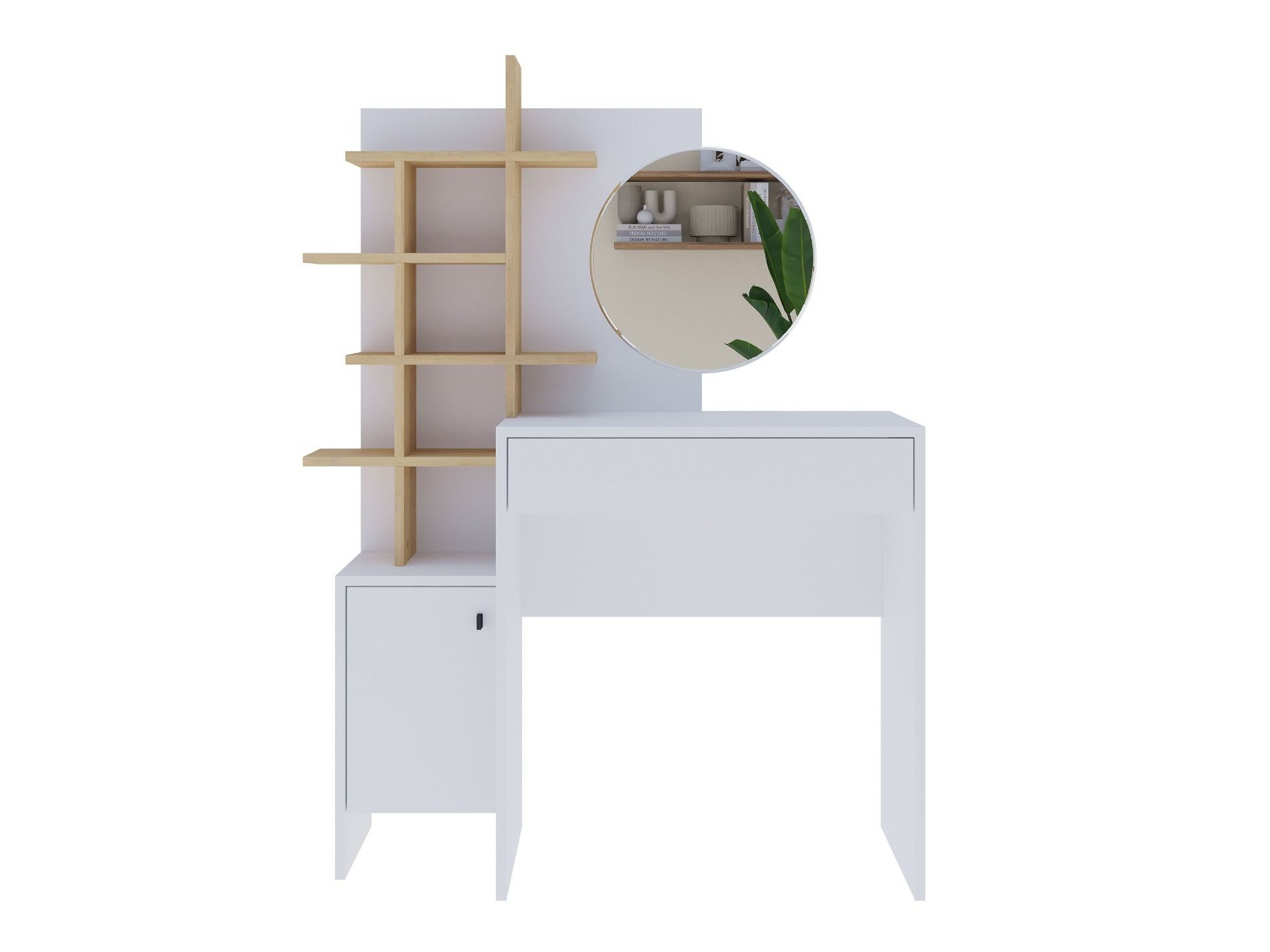 Măsuță de machiaj Kailua 220 (Alb + Stejar)
