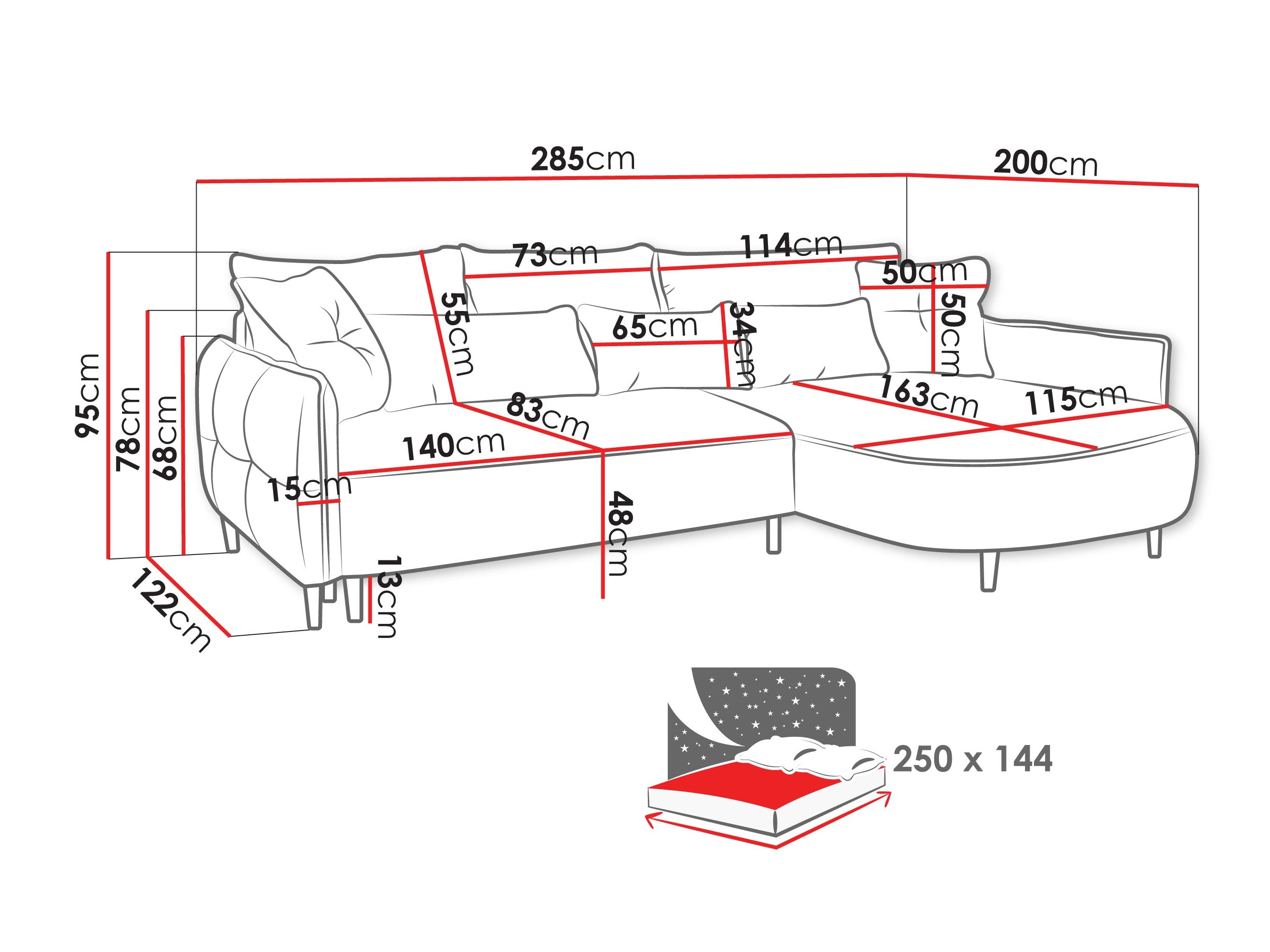 Colțar TrendyNest 126 (Glow 01)