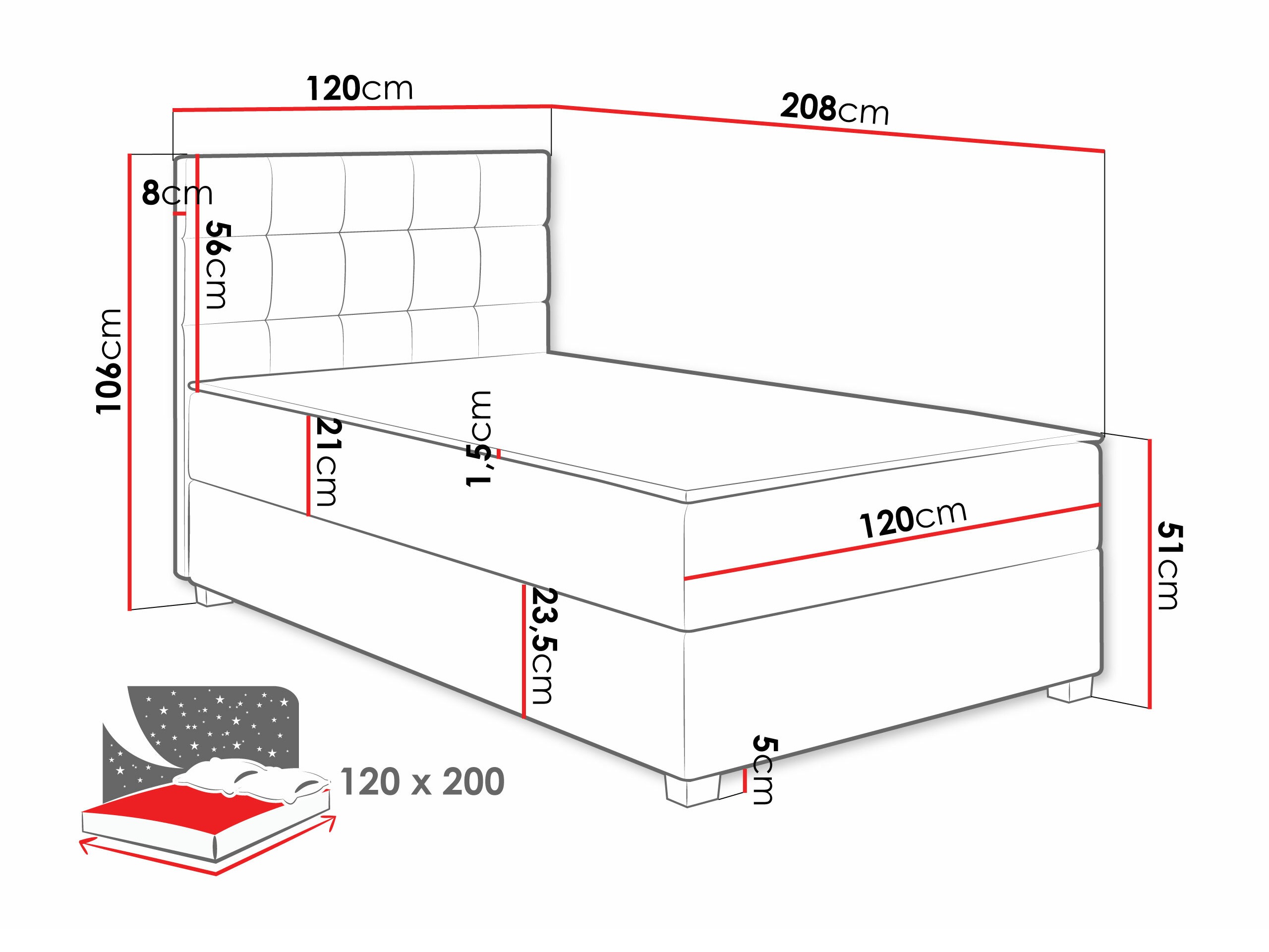Pat boxspring Sanford 107 (Manila 16)