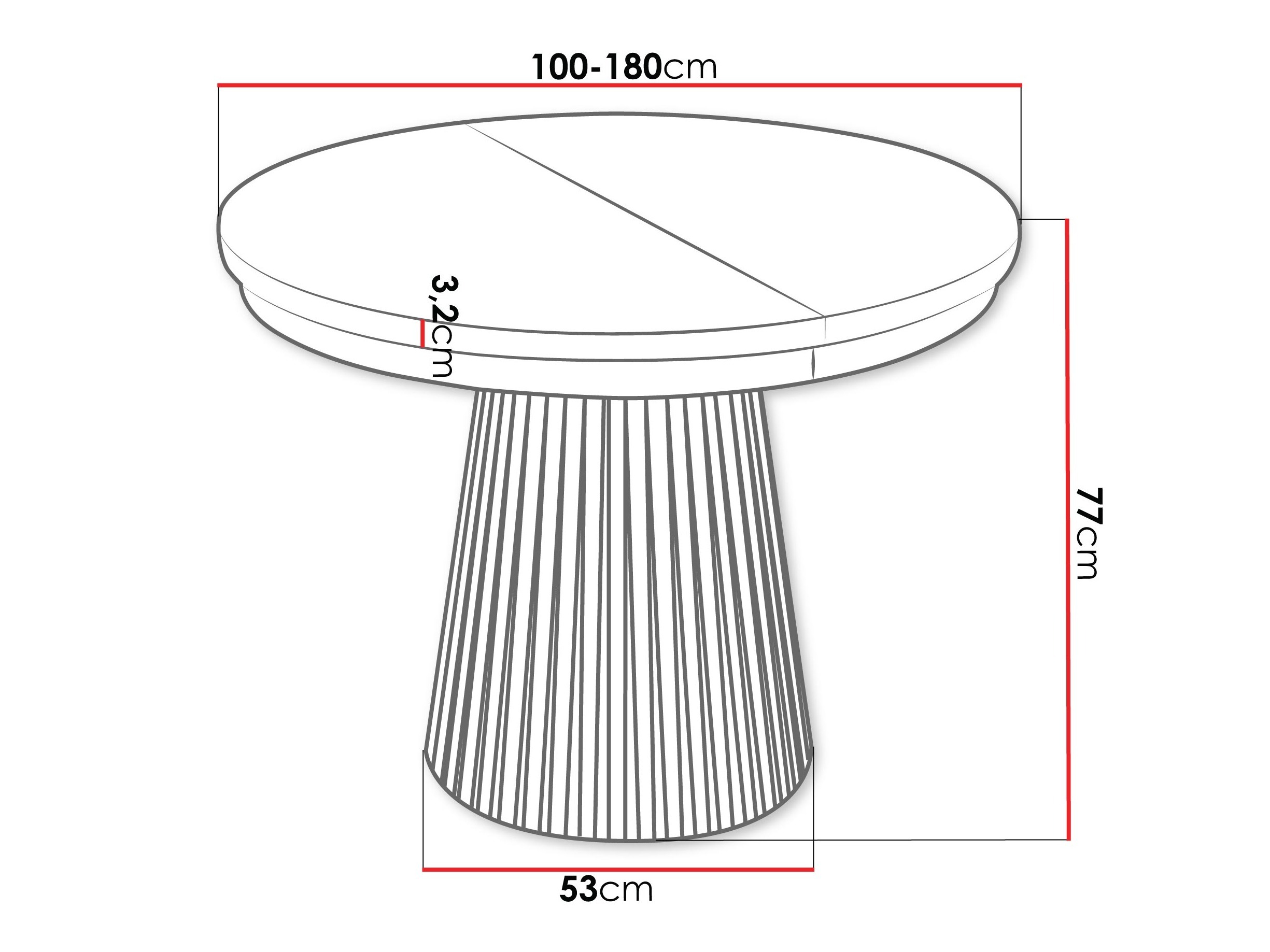 Masă Stanton 151 (Negru)