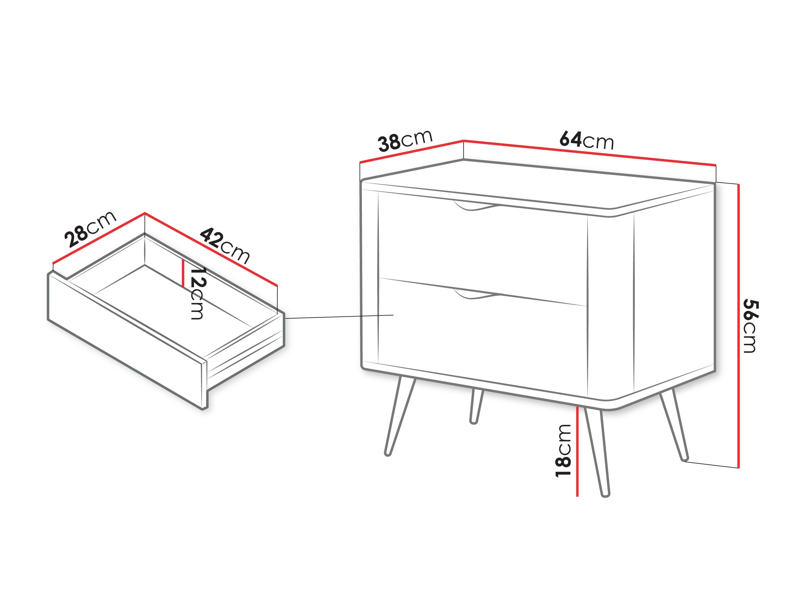 Noptieră Lectum (Bej)