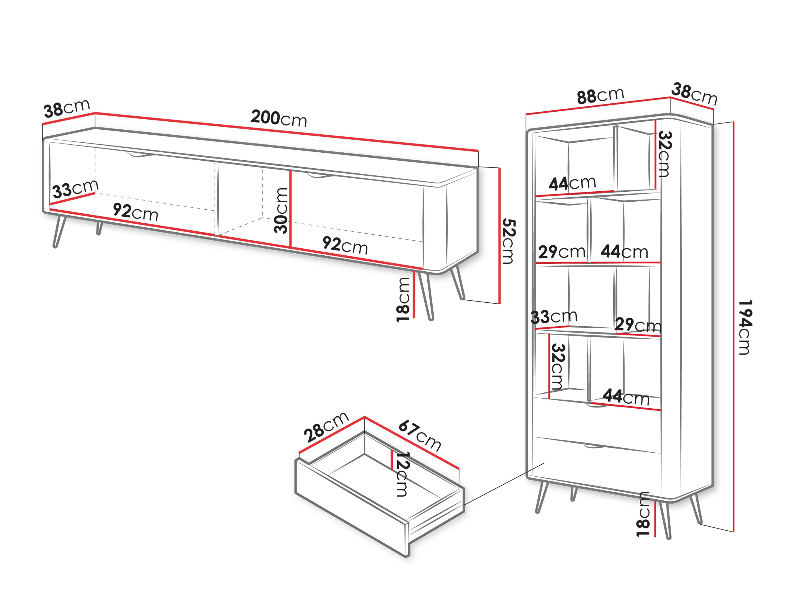 Set de living Lectum (Grafit)