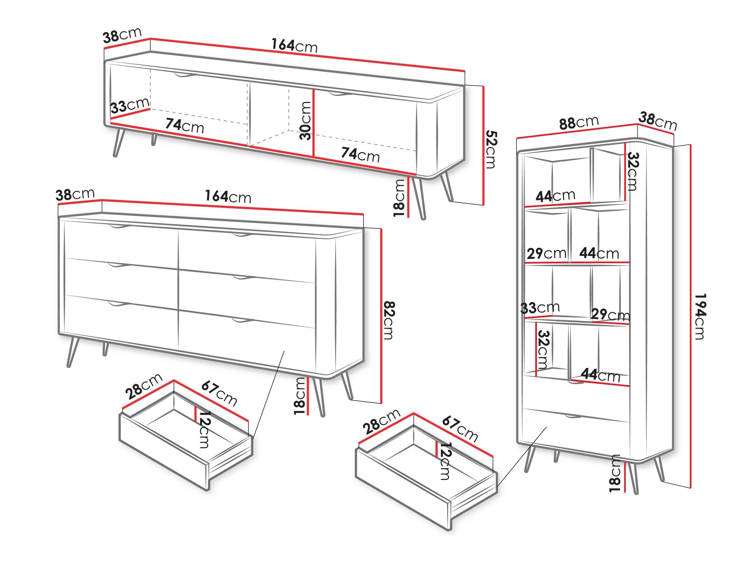 Set de living Lectum II (Grafit)