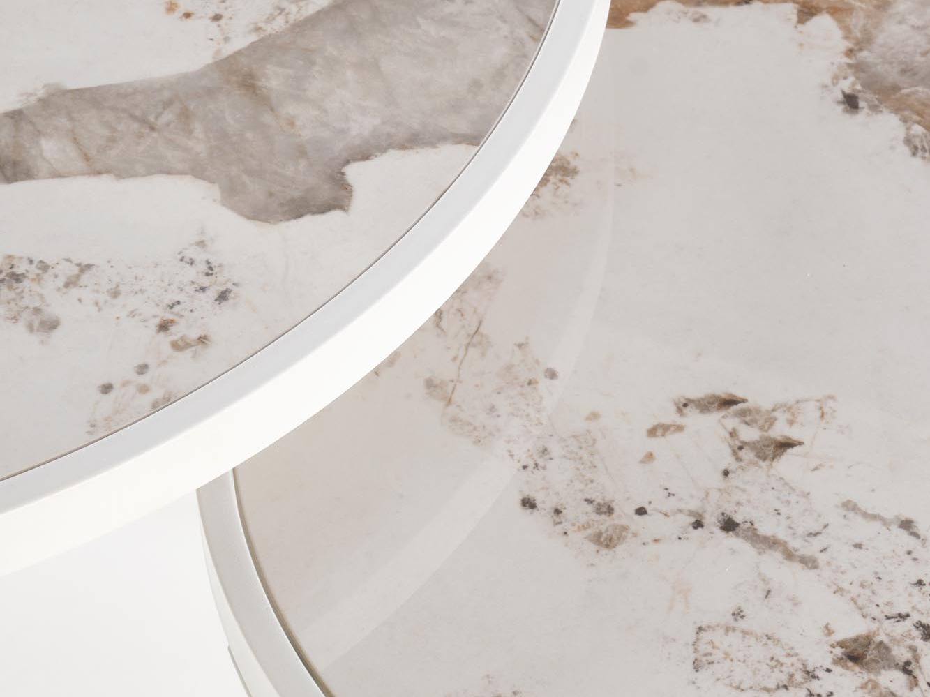 Set de măsuțe de cafea Houston 1658 (Alb + Marmură albă)