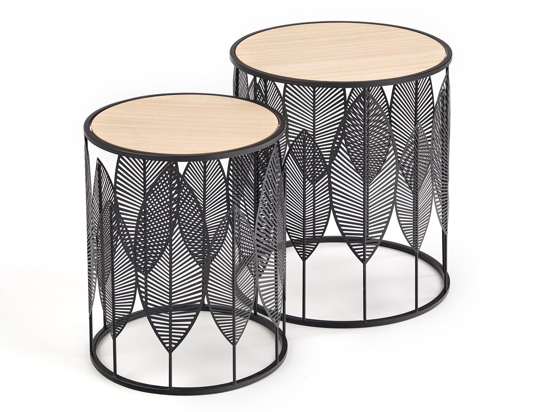 Set măsuțe laterale Houston 974 (Negru + Maro deschis)