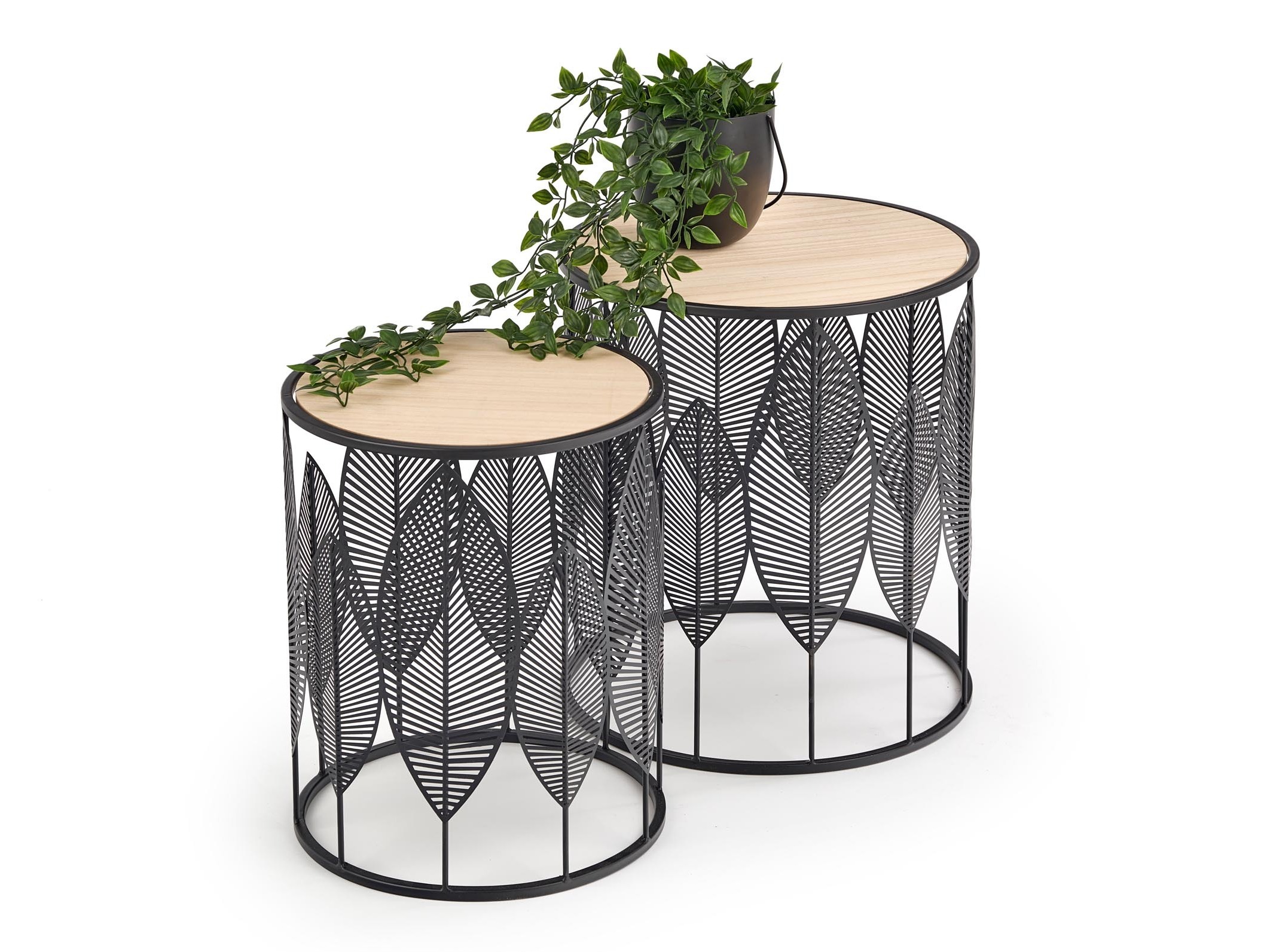 Set mese laterale Houston 974 (Negru + Maro deschis)